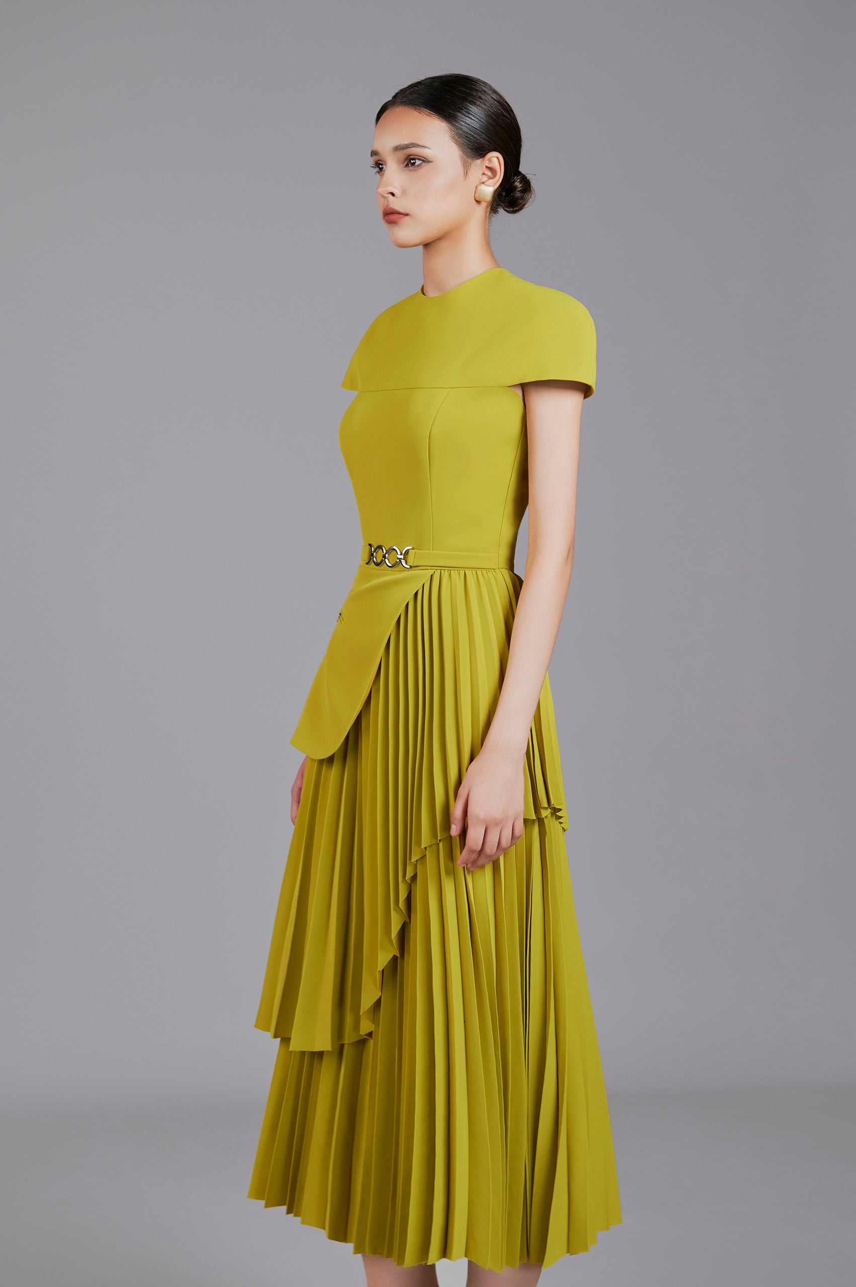 Willow Peplum Pleated Dress
