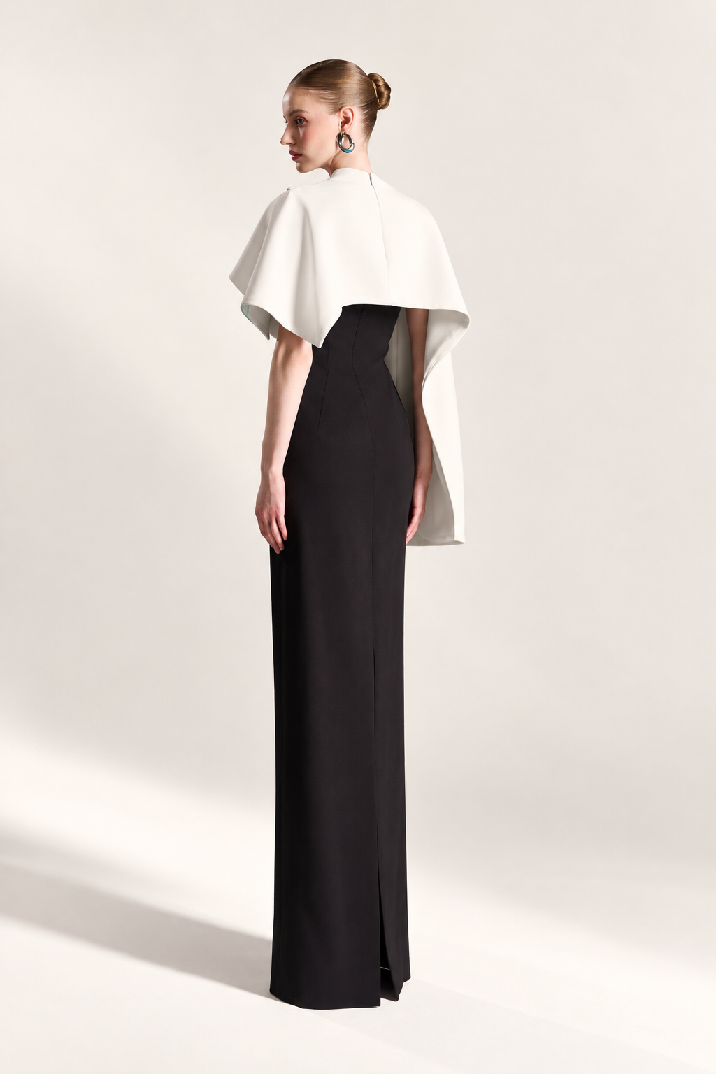 Contrast Cape Dress
