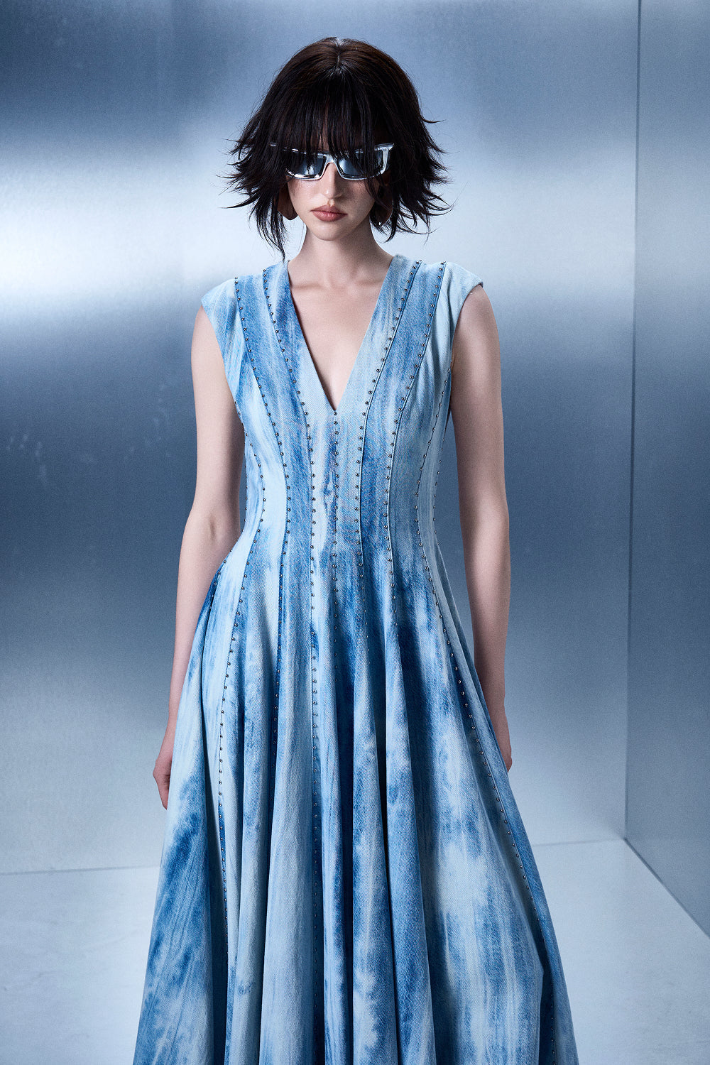 Monochrome Ripple Dress