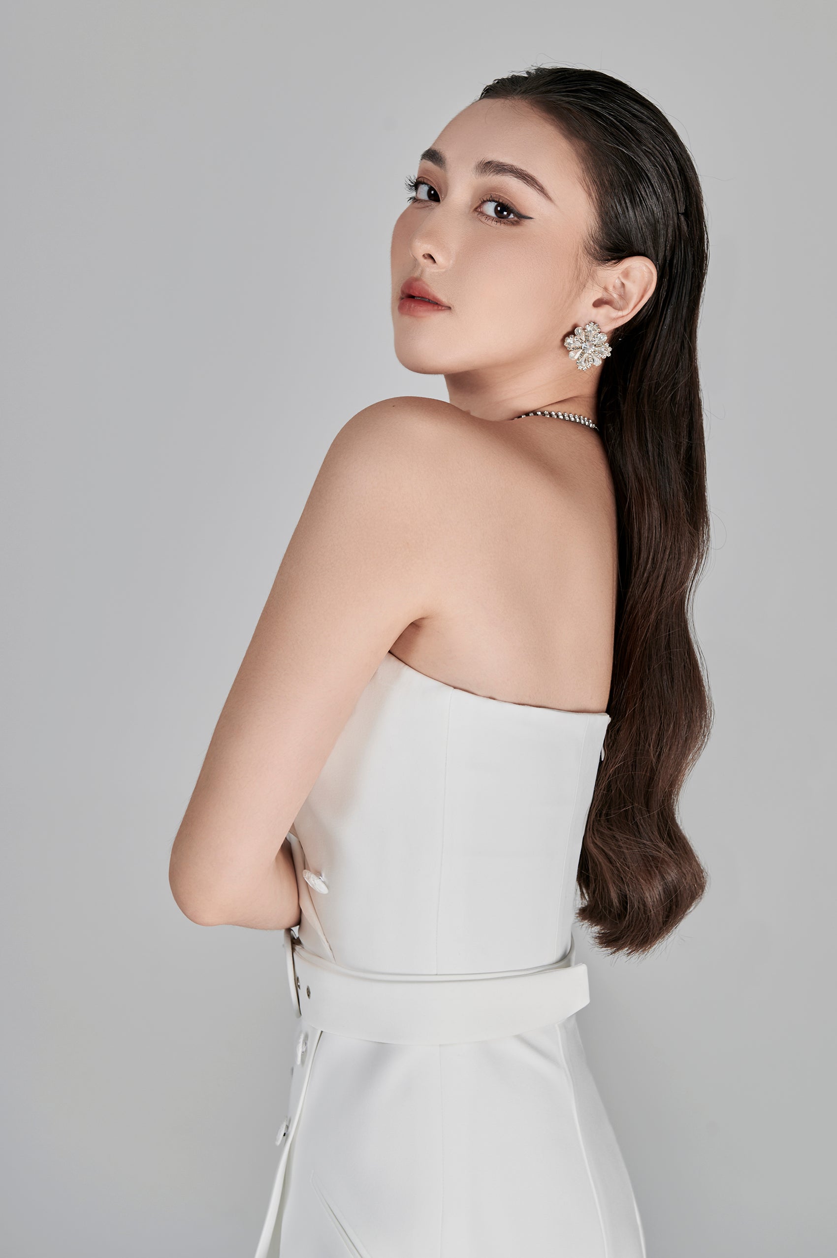 Maha Strapless Evening Gown