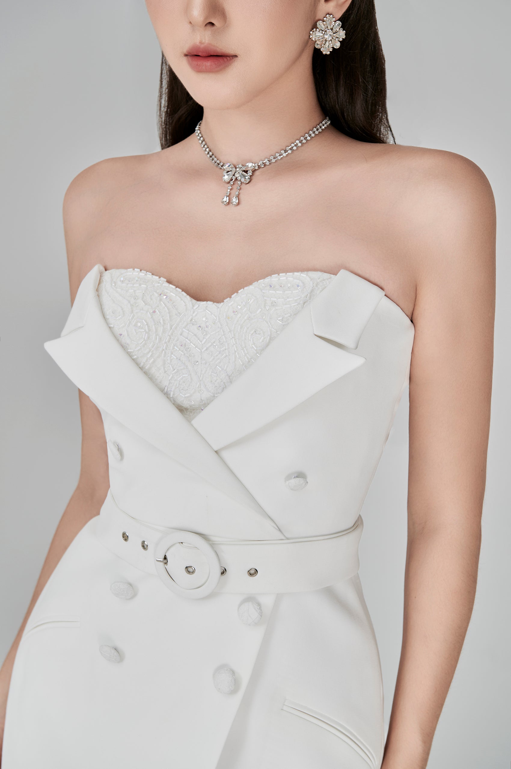 Maha Strapless Evening Gown