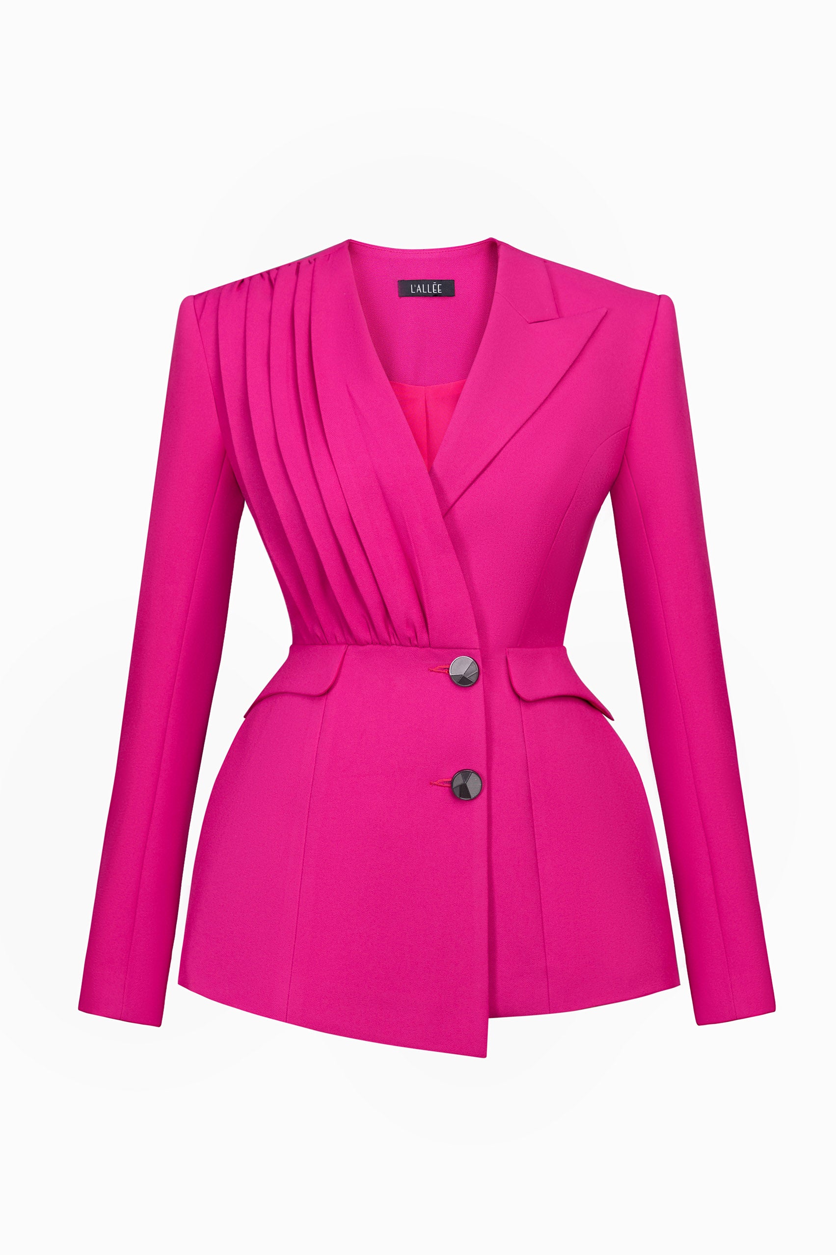 Elia Hot Pink Pleated Blazer