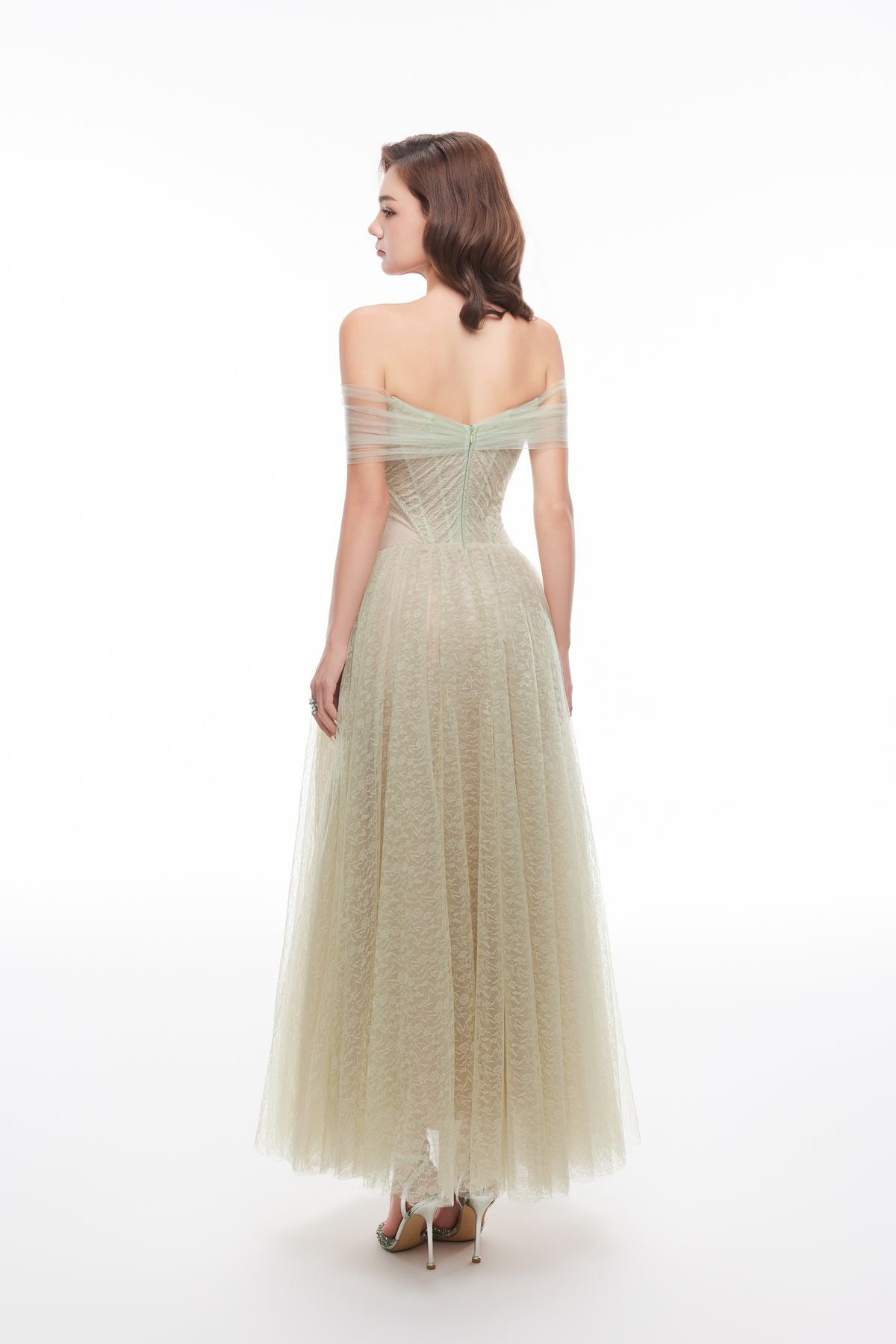 LEALIA DRESS by Joséphine in Mint, back view
