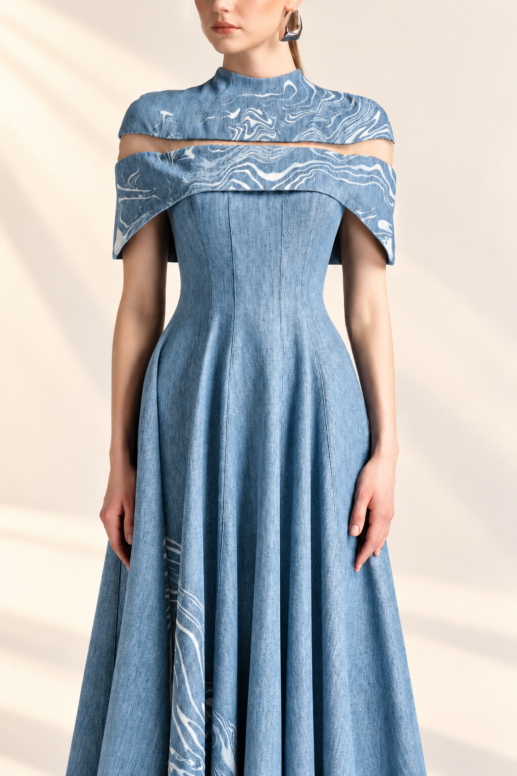 Denim Cape Dress