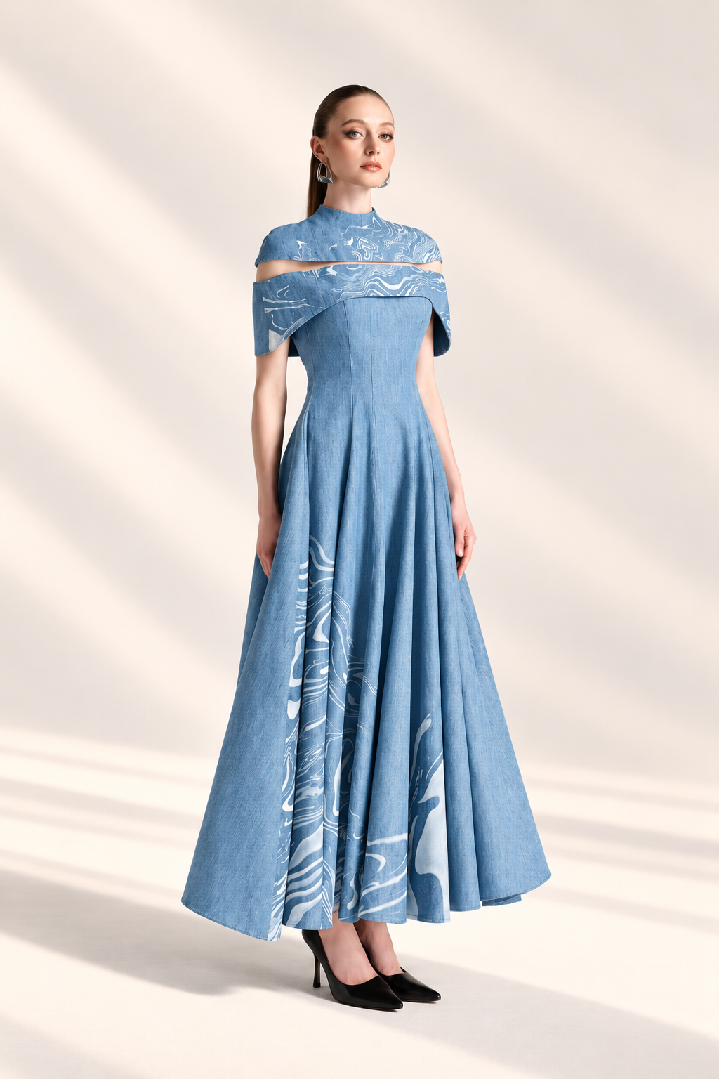 Denim Cape Dress