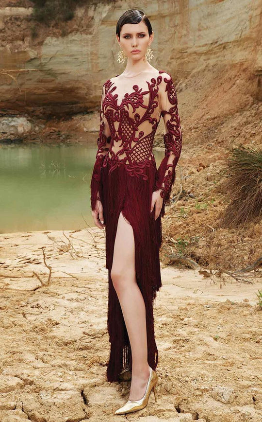 Sheer Embroidered Sheath Dress 2356