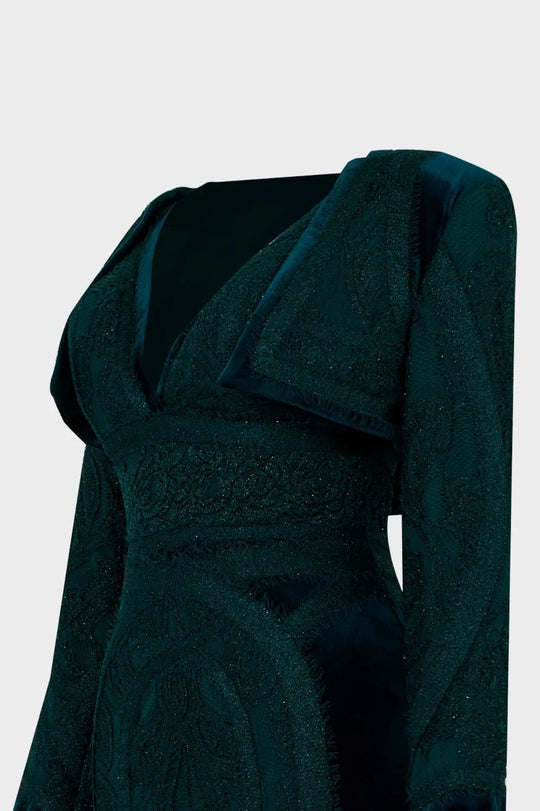 Deep V-neck Trumpet Dress with Jacket 2517