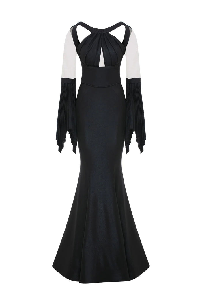 Flutter Long Sleeve Mermaid Gown 2751