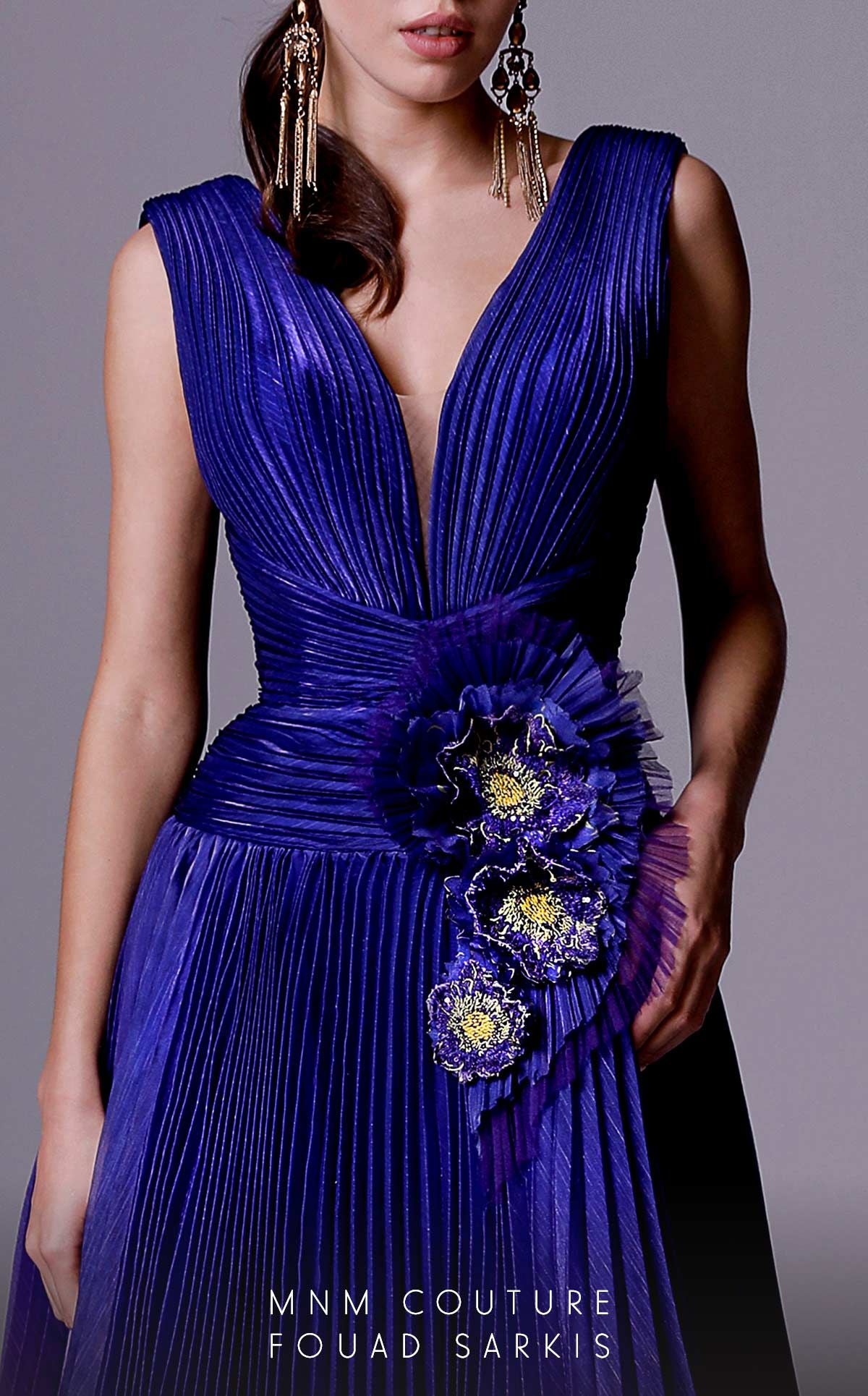 V-Neck Pleated Prom Gown 2708