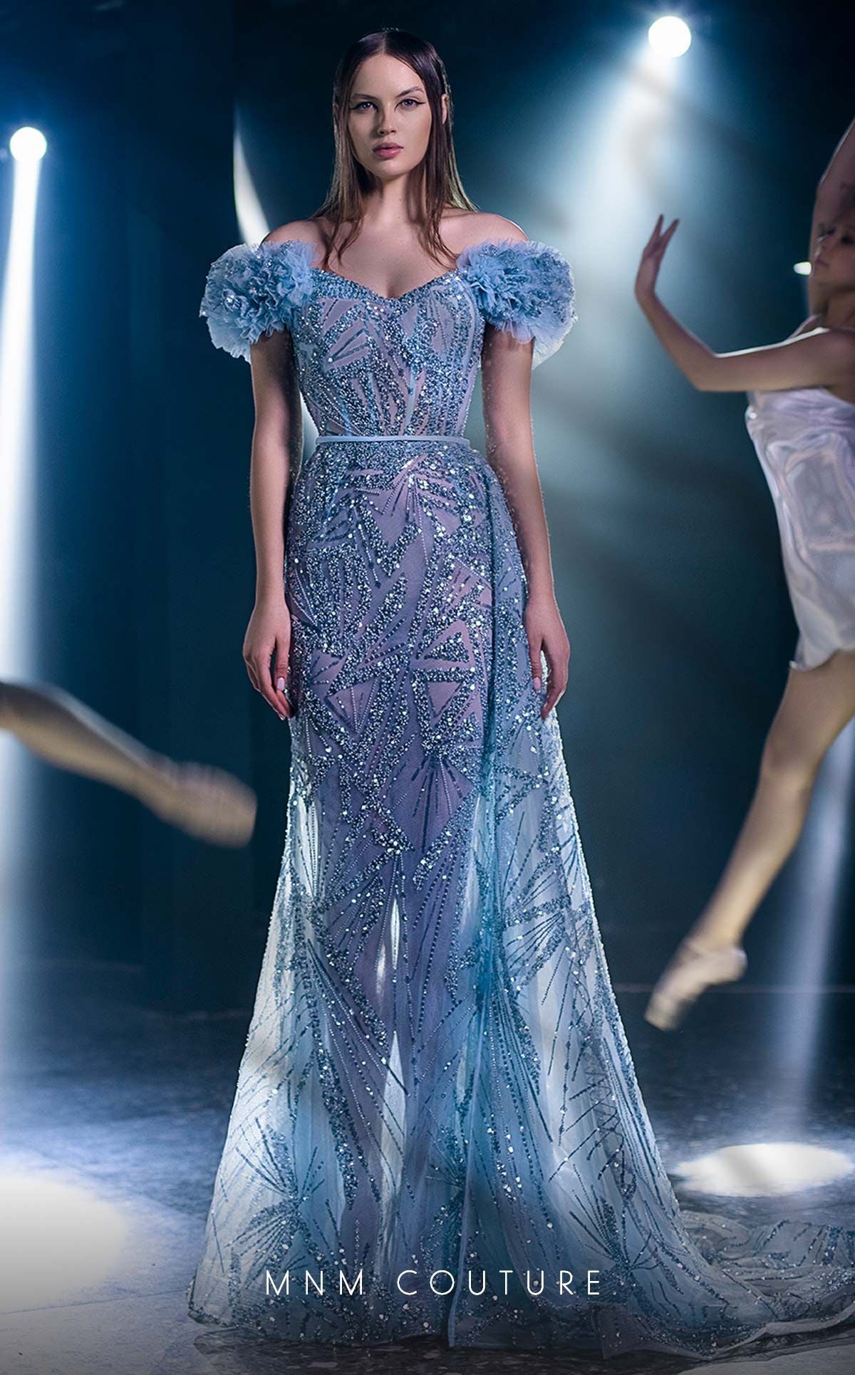 Cascading A-Line Ruffle Romance Style K3963 Cascading A-Line Ruffle Romance Style K3963