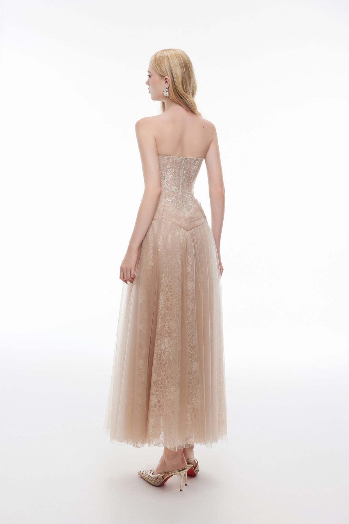 Joséphine SILVIA dress in Brown, back view.