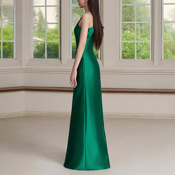 Eve Dress – One-Shoulder Draped Column Gown