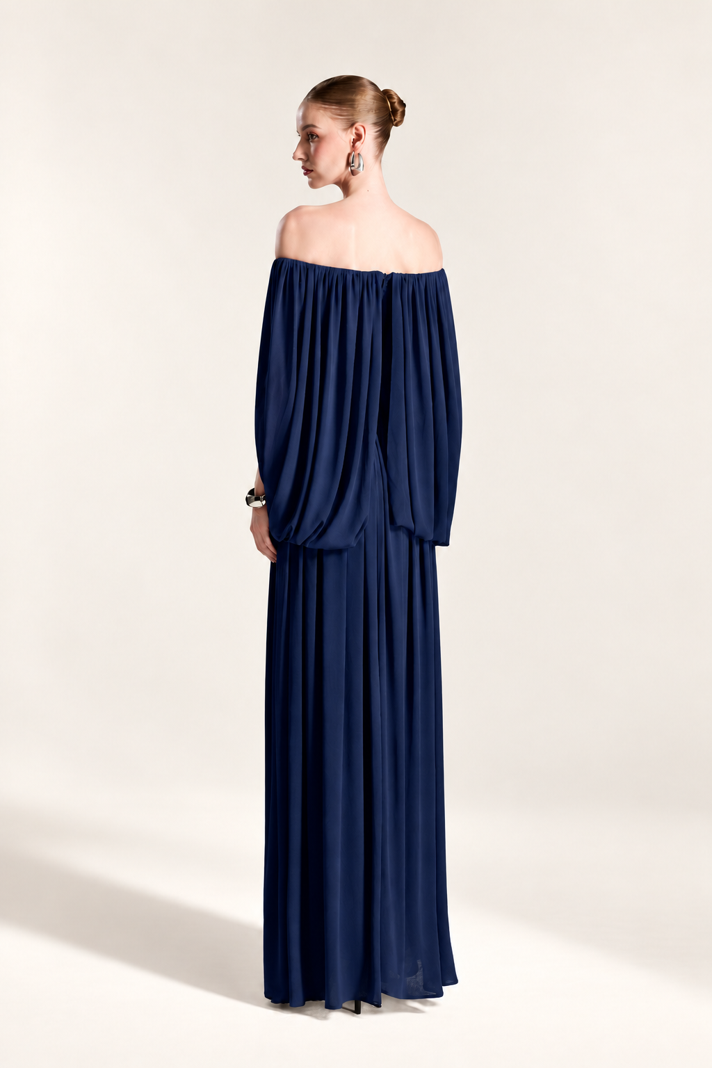 Cape-Sleeve Gown