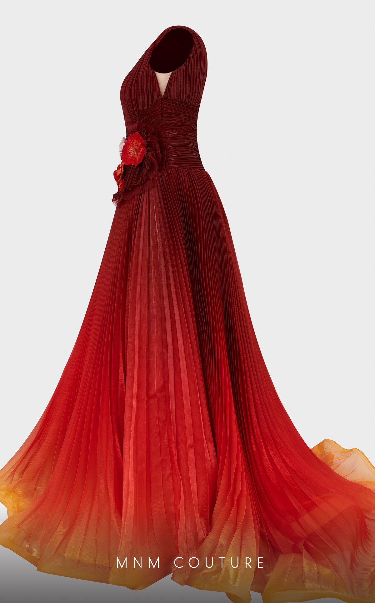 V-Neck Pleated Prom Gown 2708