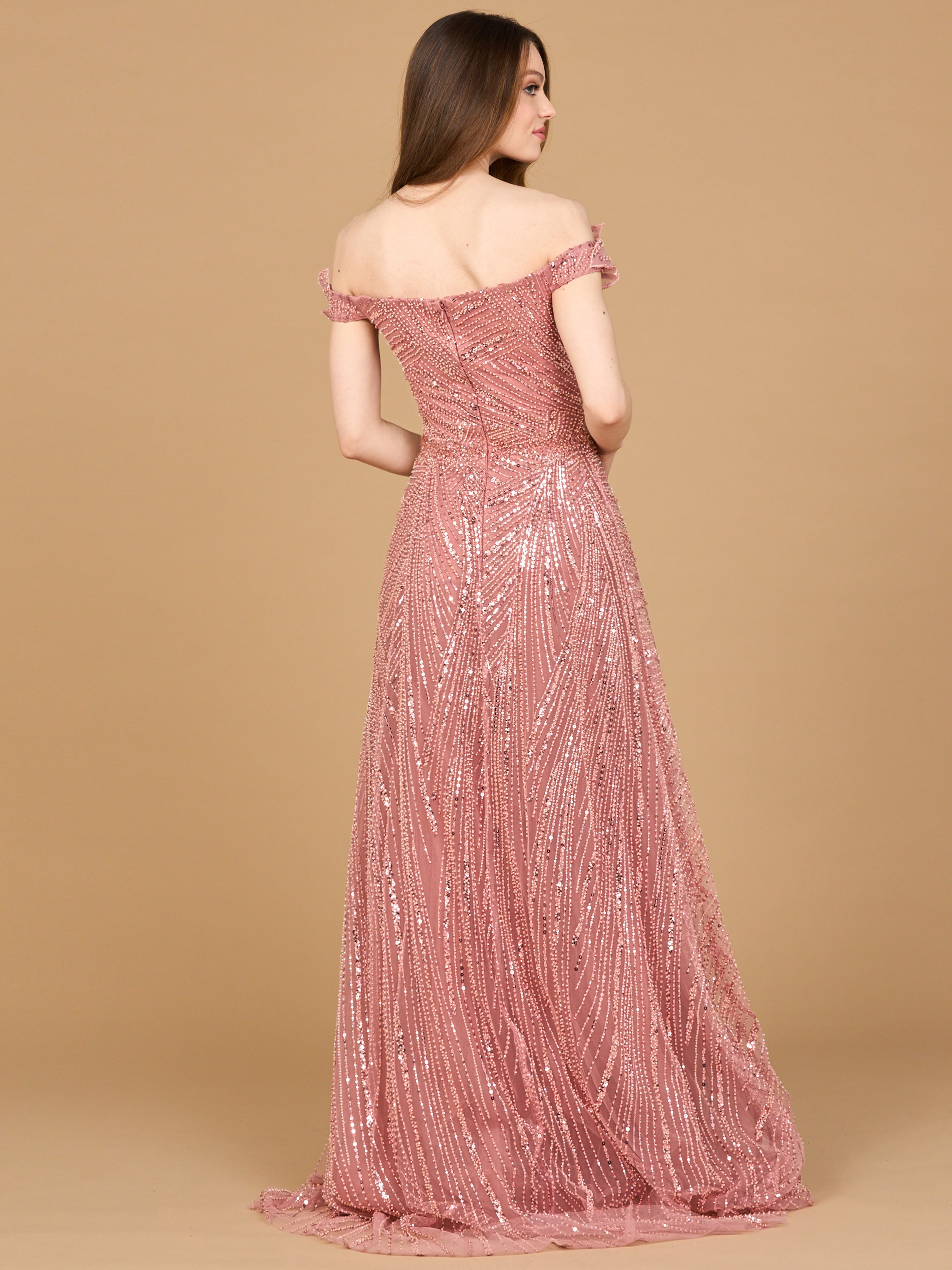 Off Shoulder Beaded Ballgown 28962