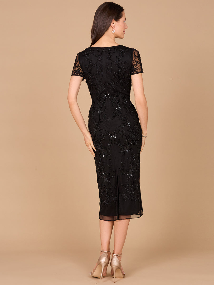 Lara Women's Beaded Midi Dress with Cap Sleeves - Perwinkle Lara Women's Beaded Midi Dress with Cap Sleeves - Perwinkle