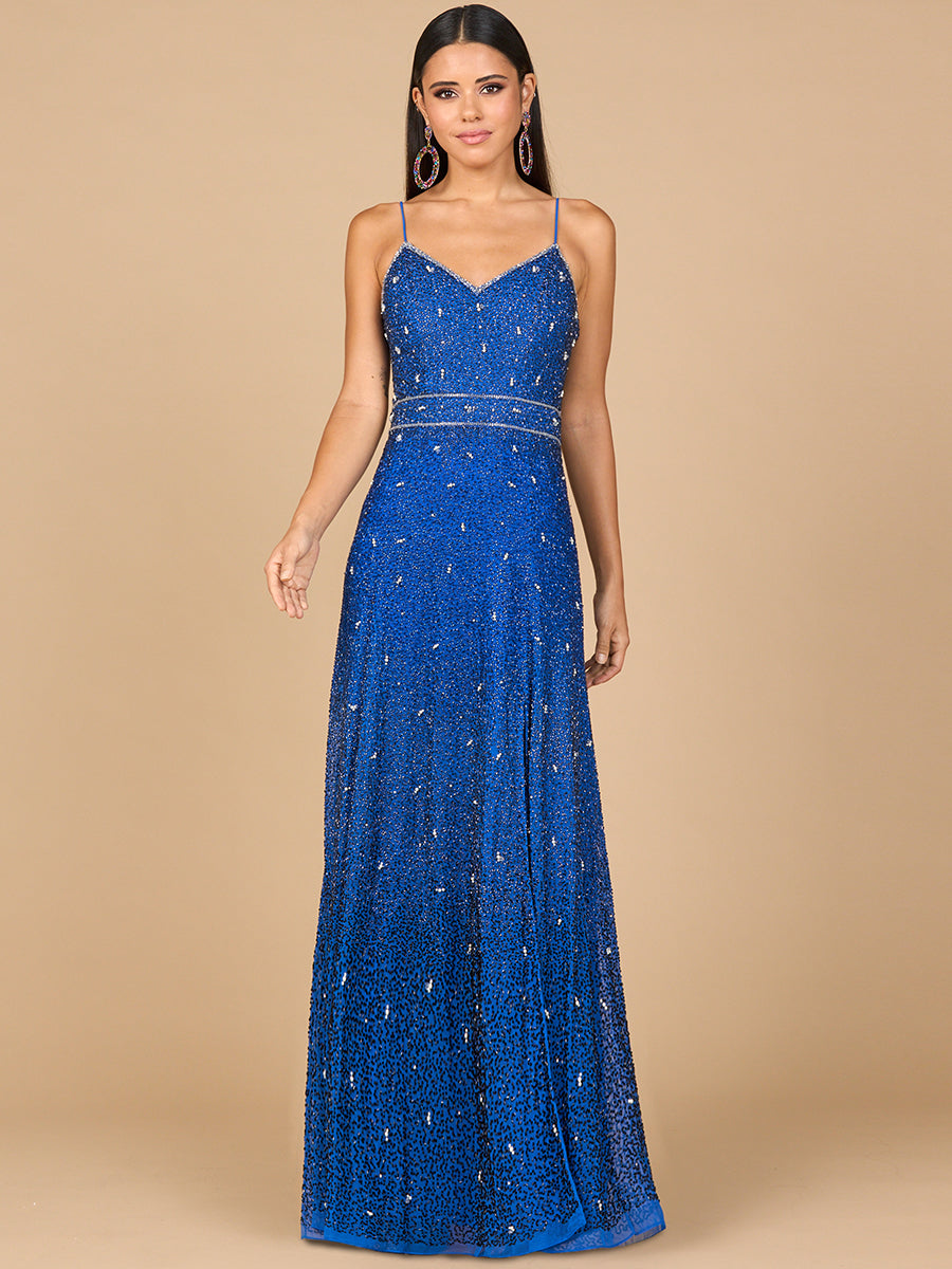Ombre Beaded Gown - OUTLET 29033 12 / Pink Ombre Ombre Beaded Gown - OUTLET 29033 12 / Pink Ombre