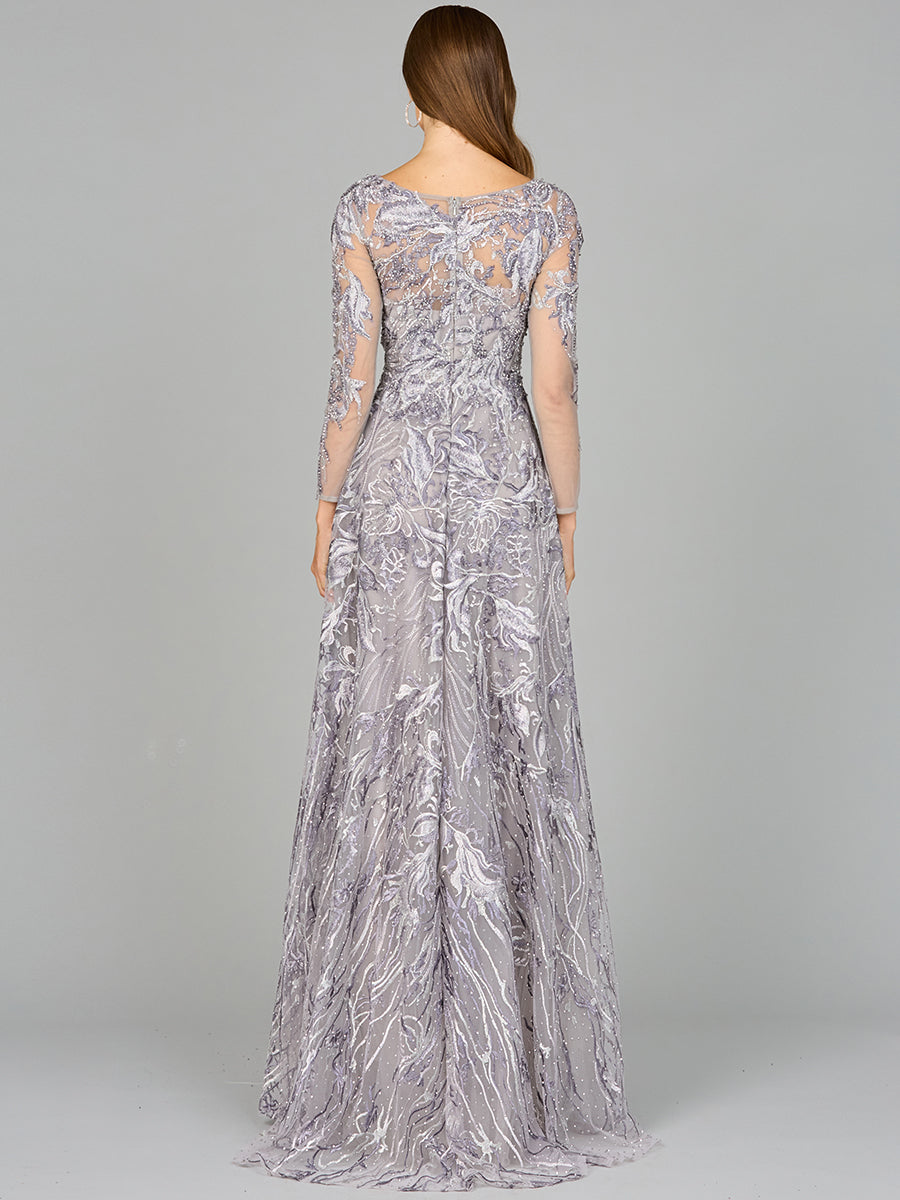 Modest A-line Gown 29048 | Long Sleeve Beaded | Lara Modest A-line Gown 29048 | Long Sleeve Beaded | Lara