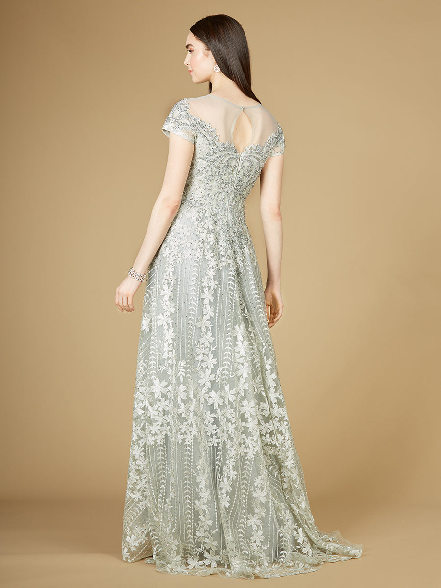 Cap Sleeve Lace A-Line Dress 29235