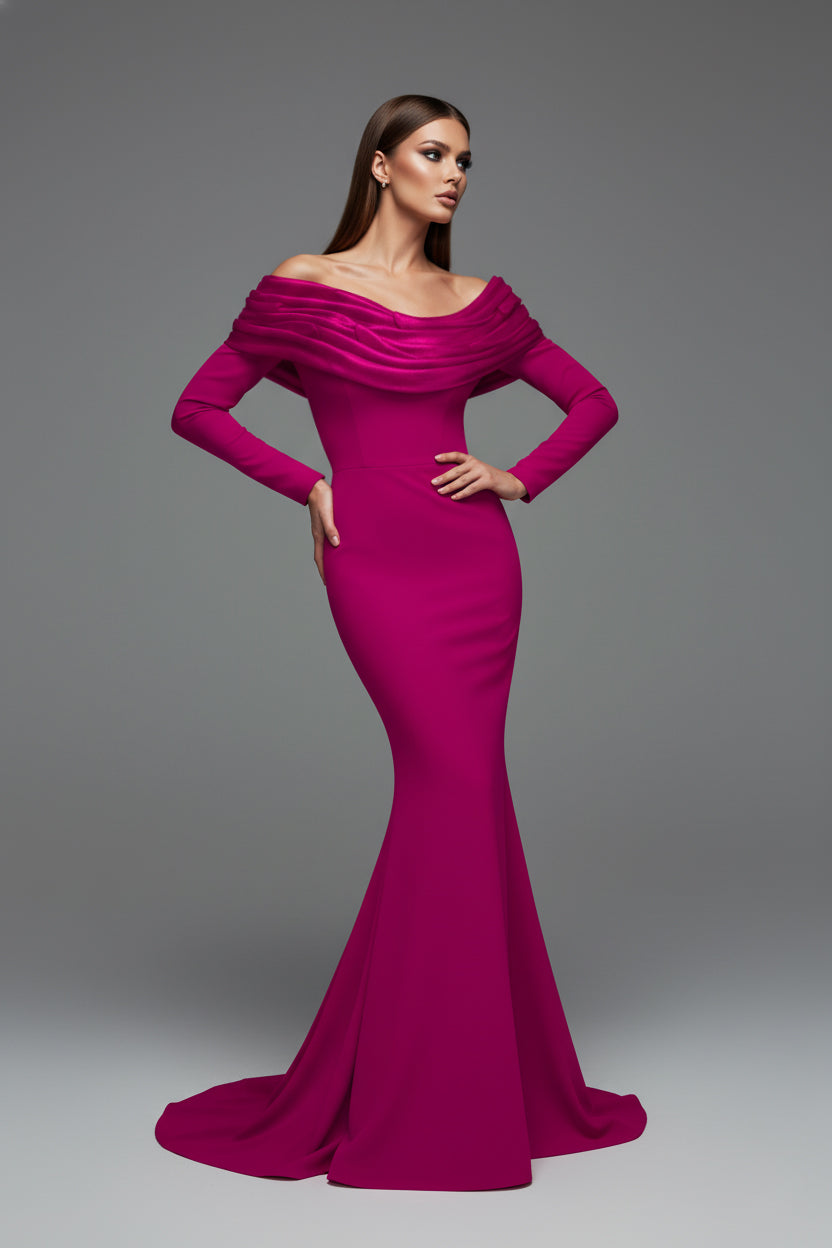 Mesmerizing Mermaid Elegance in Fuchsia and Olive Where to buy F02928