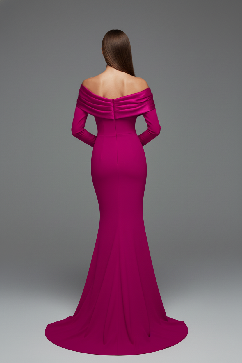 Mesmerizing Mermaid Elegance in Fuchsia and Olive Where to buy F02928