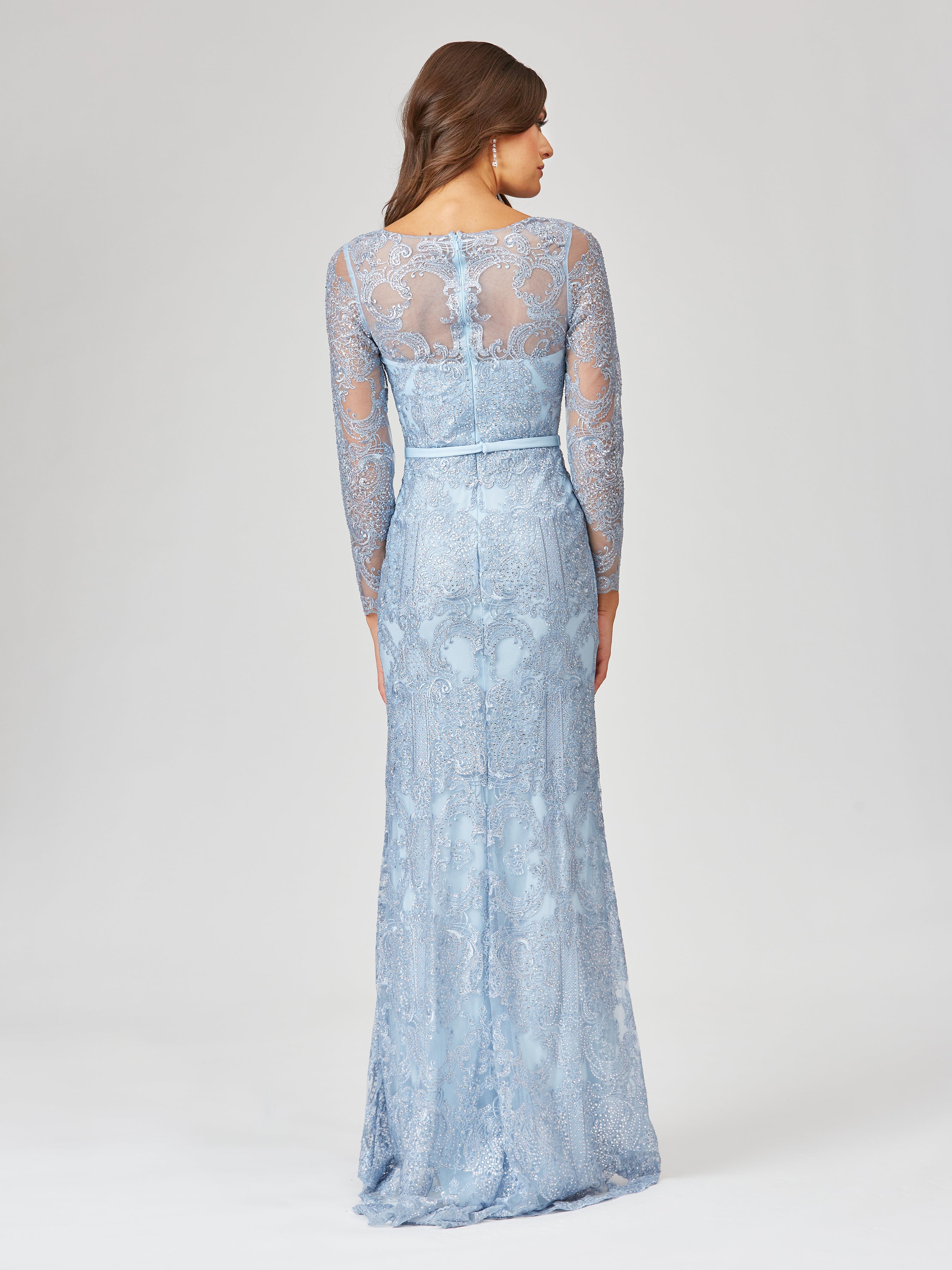 Long Sleeve Lace Mermaid Gown 29466