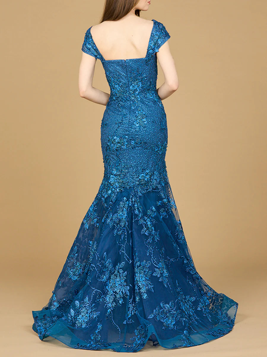 Cap Sleeve Mermaid Gown 29642