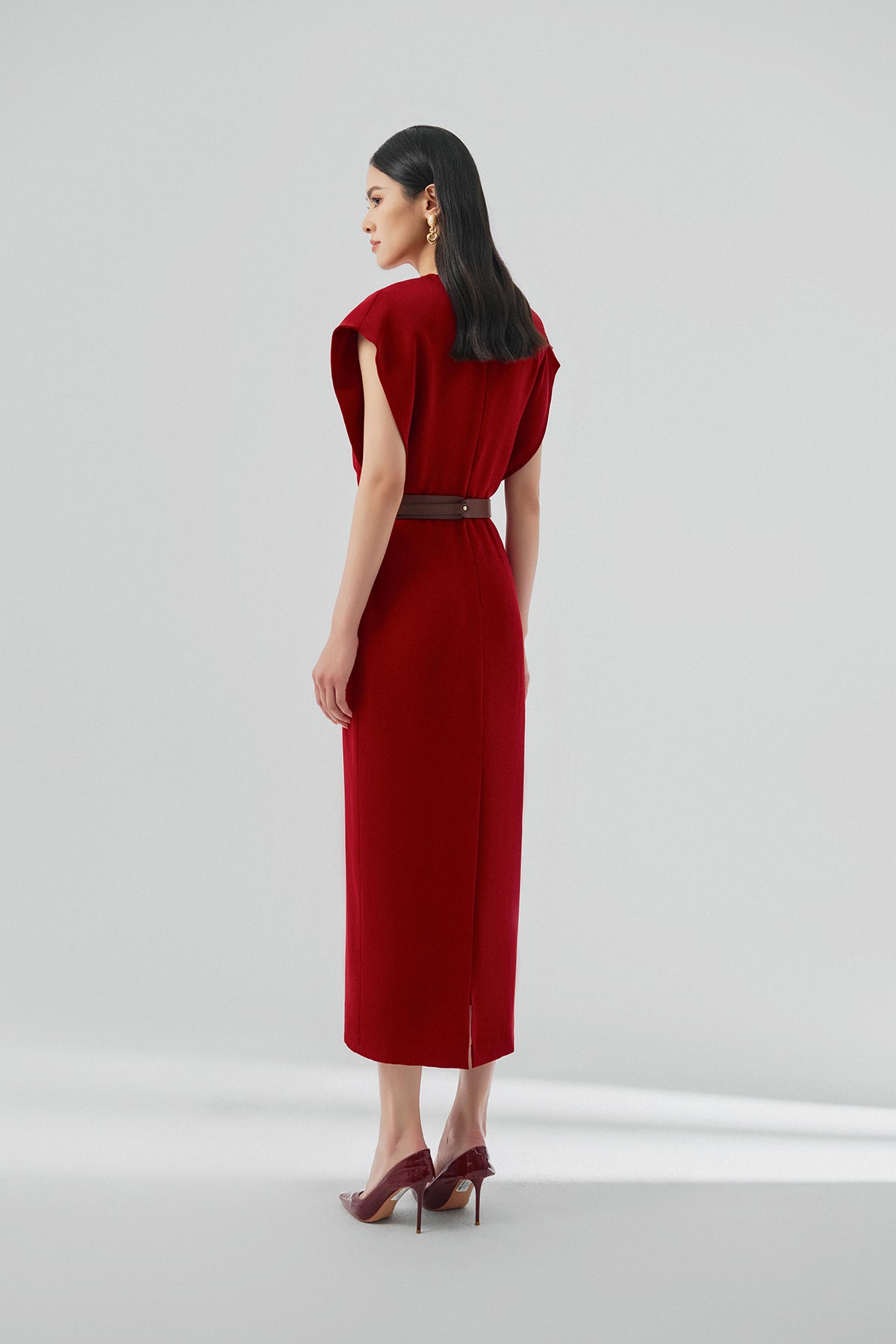 red cocoon dress Essential Cocoon Dress, Red Rose Alembika U.S