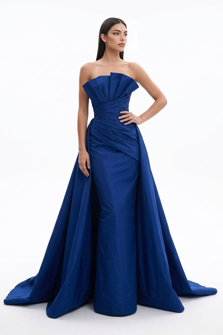 Fouad Sarkis F03006 Burgundy Satin Ball Gown