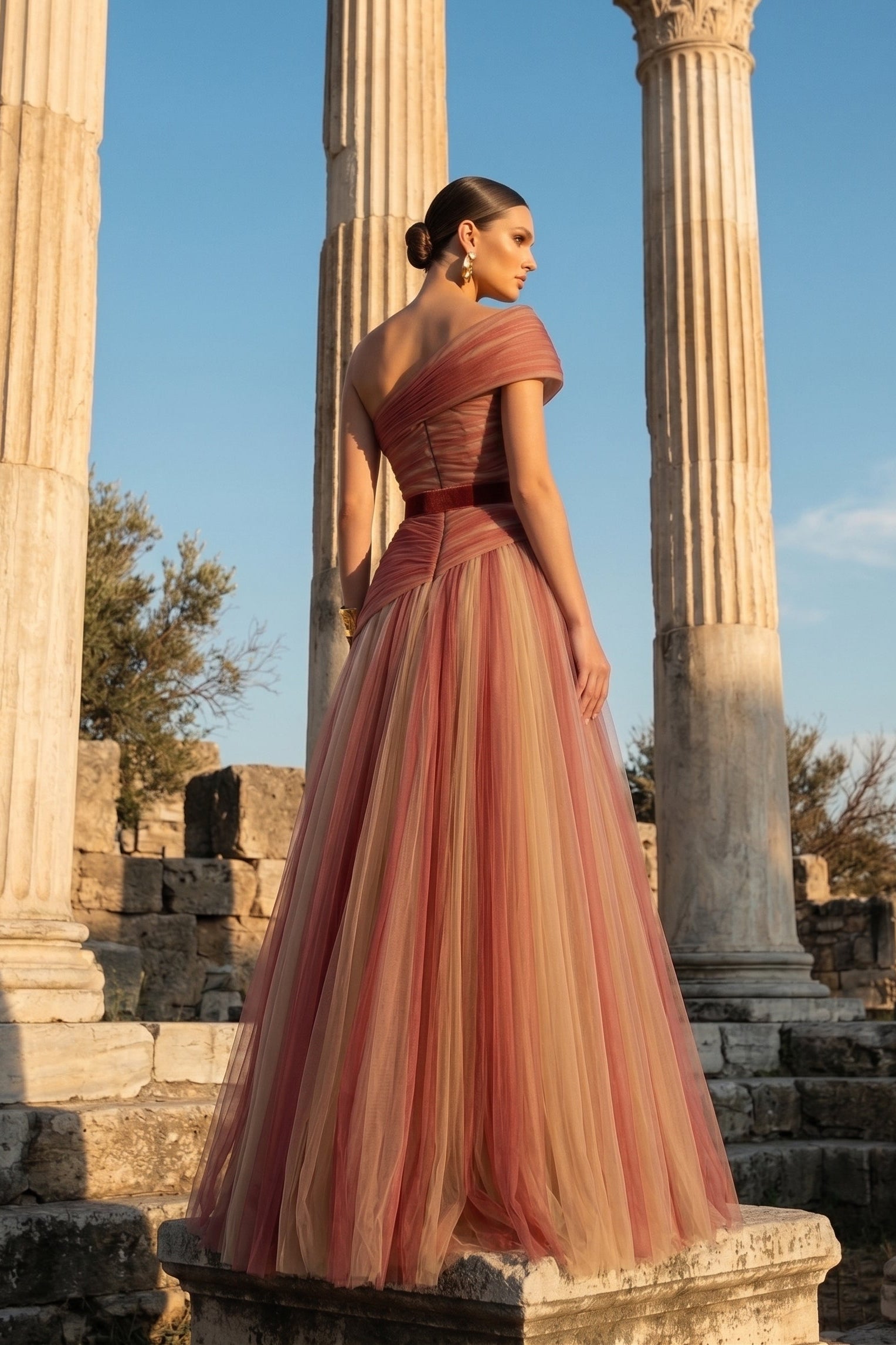 Fouad Sarkis F03008 Gradient Tulle Gown