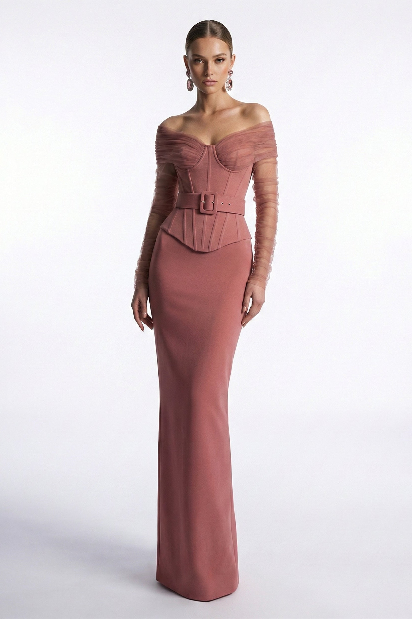Fouad Sarkis F03013 Sculptural Bow Mermaid Gown