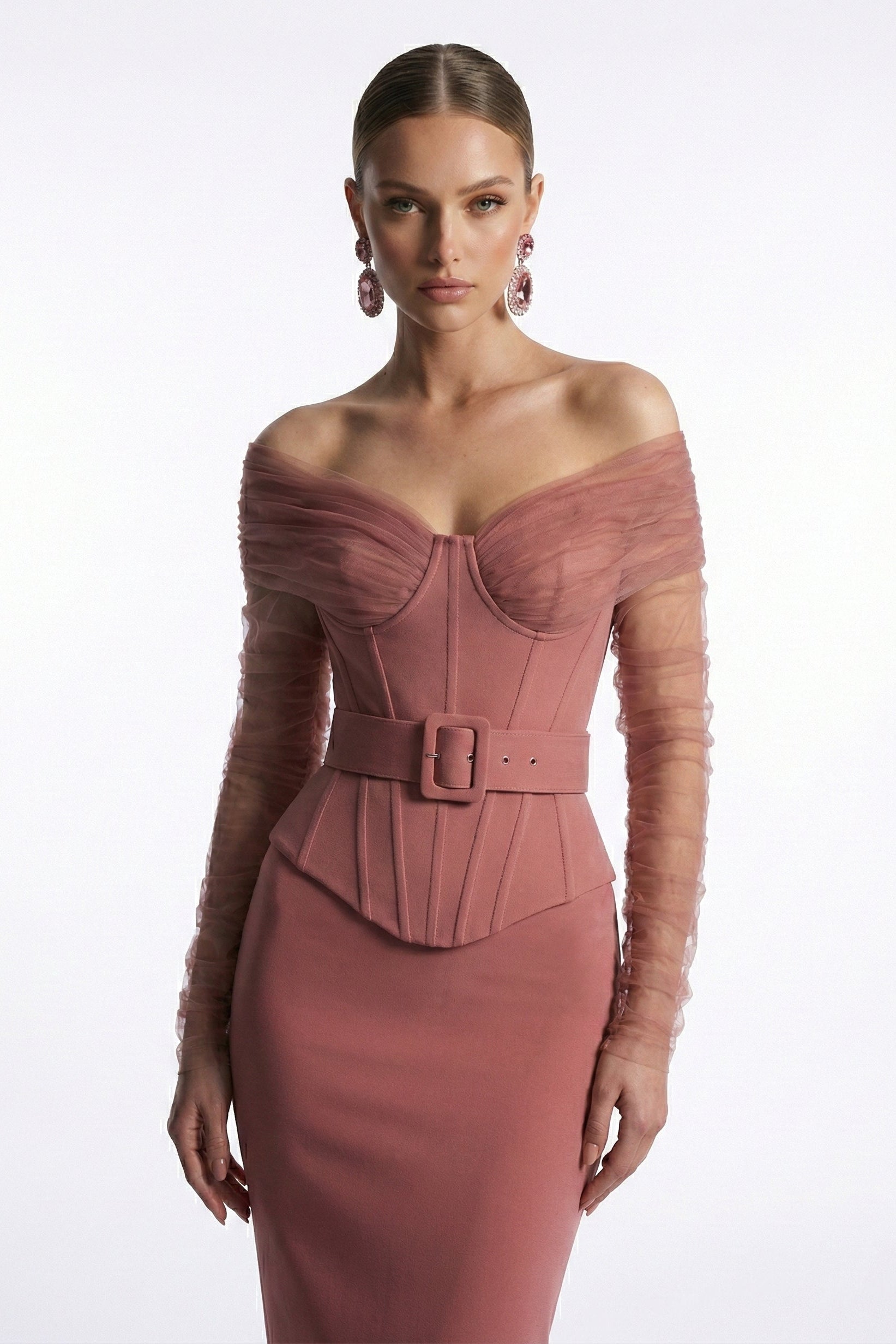 Fouad Sarkis F03013 Sculptural Bow Mermaid Gown