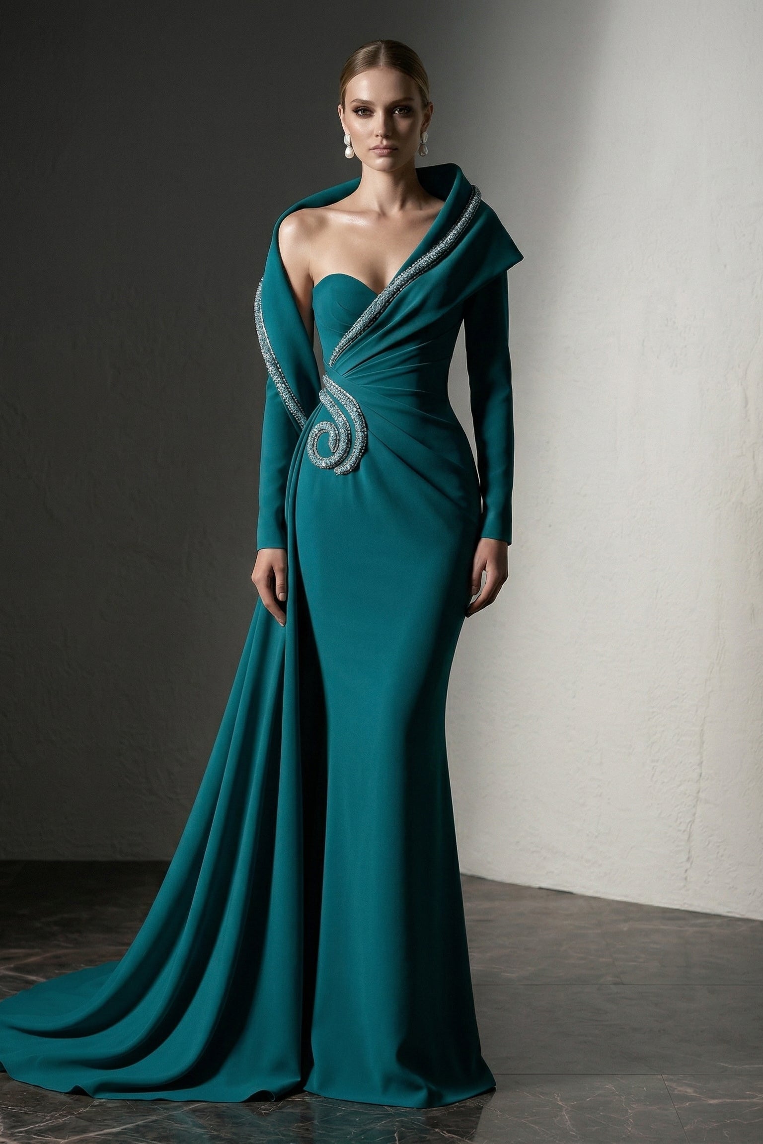 Fouad Sarkis F3038 Elegant Couture Evening Gown Fouad Sarkis F3038 Elegant Couture Evening Gown