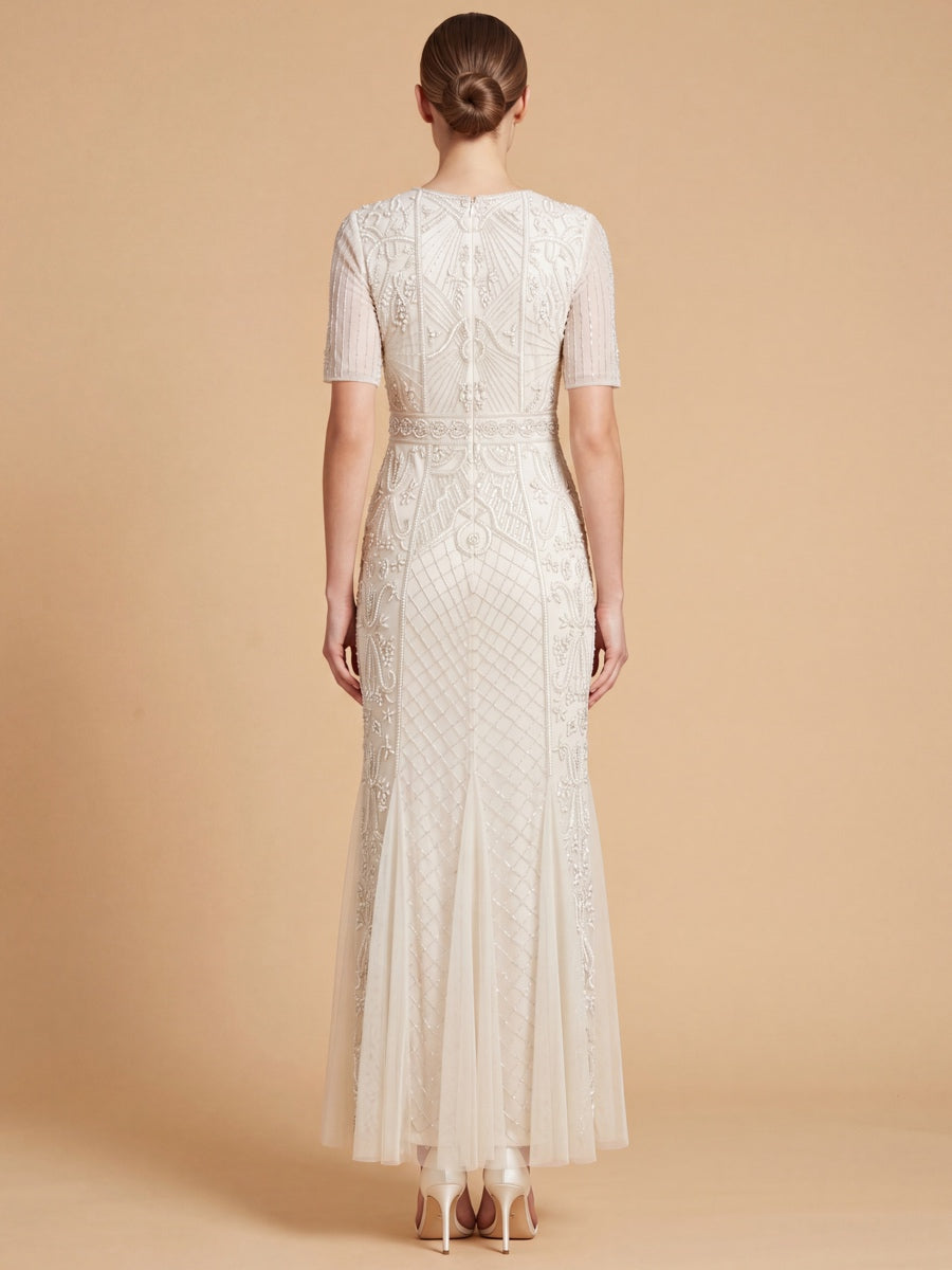Embellished Bridal Gown with Cape Sleeves | 51221