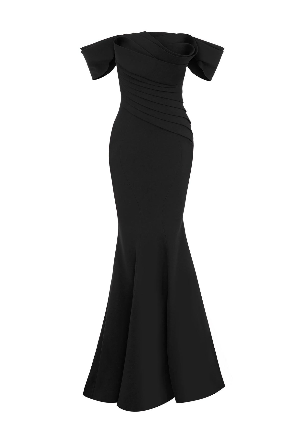 Nour Fathallah N0651 - Regal Blue Mermaid Gown with Cap Sleeves