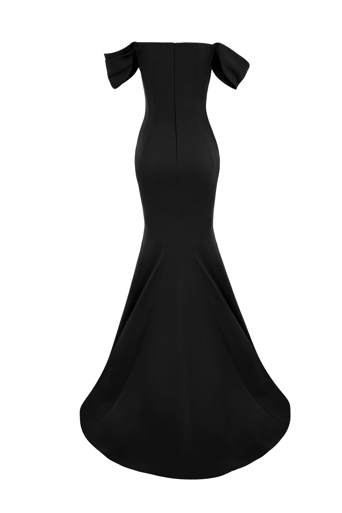 Nour Fathallah N0651 - Regal Blue Mermaid Gown with Cap Sleeves