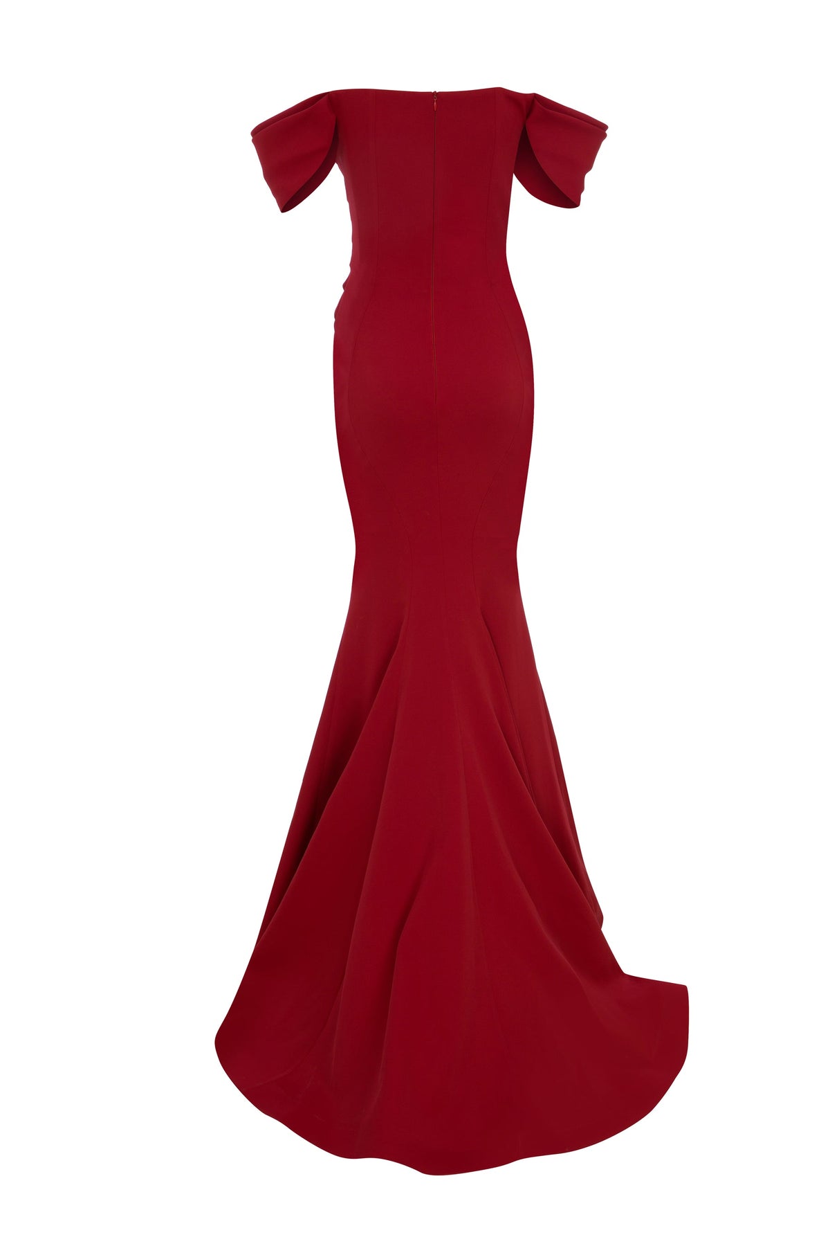 Nour Fathallah N0651 - Regal Blue Mermaid Gown with Cap Sleeves
