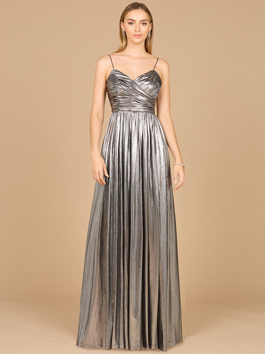 High Slit Metallic Jersey Dress - OUTLET 8120
