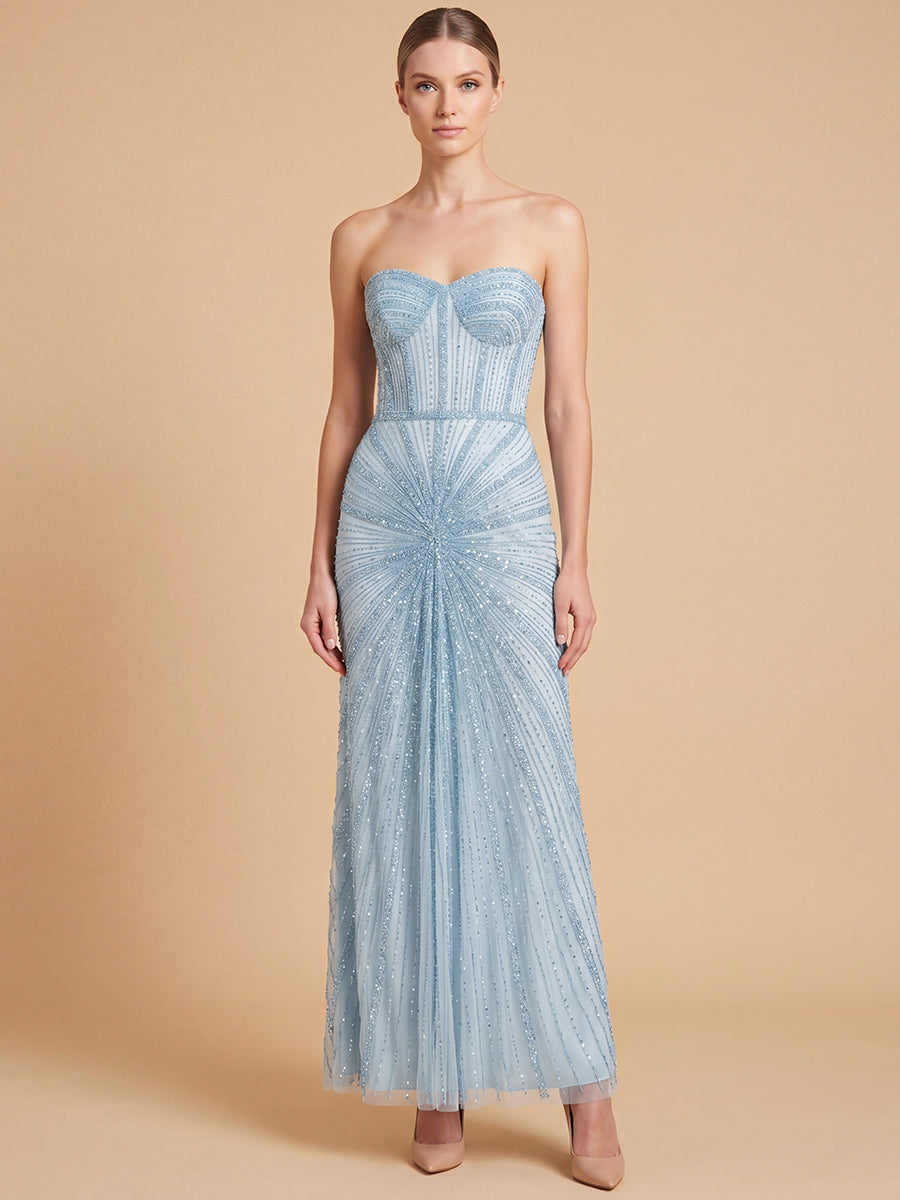 Lara 9918- Strapless Beaded Gown