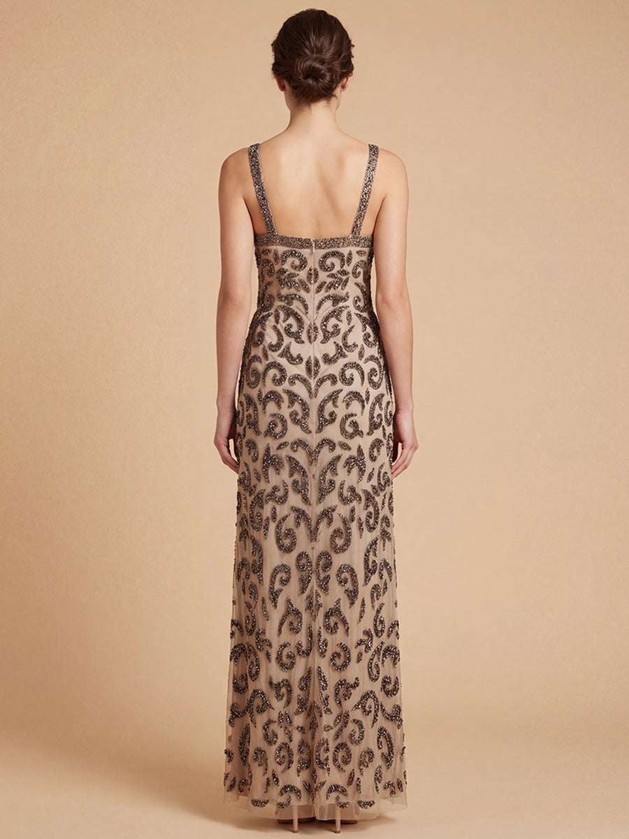 Beaded Cross Halter Dress | 9922