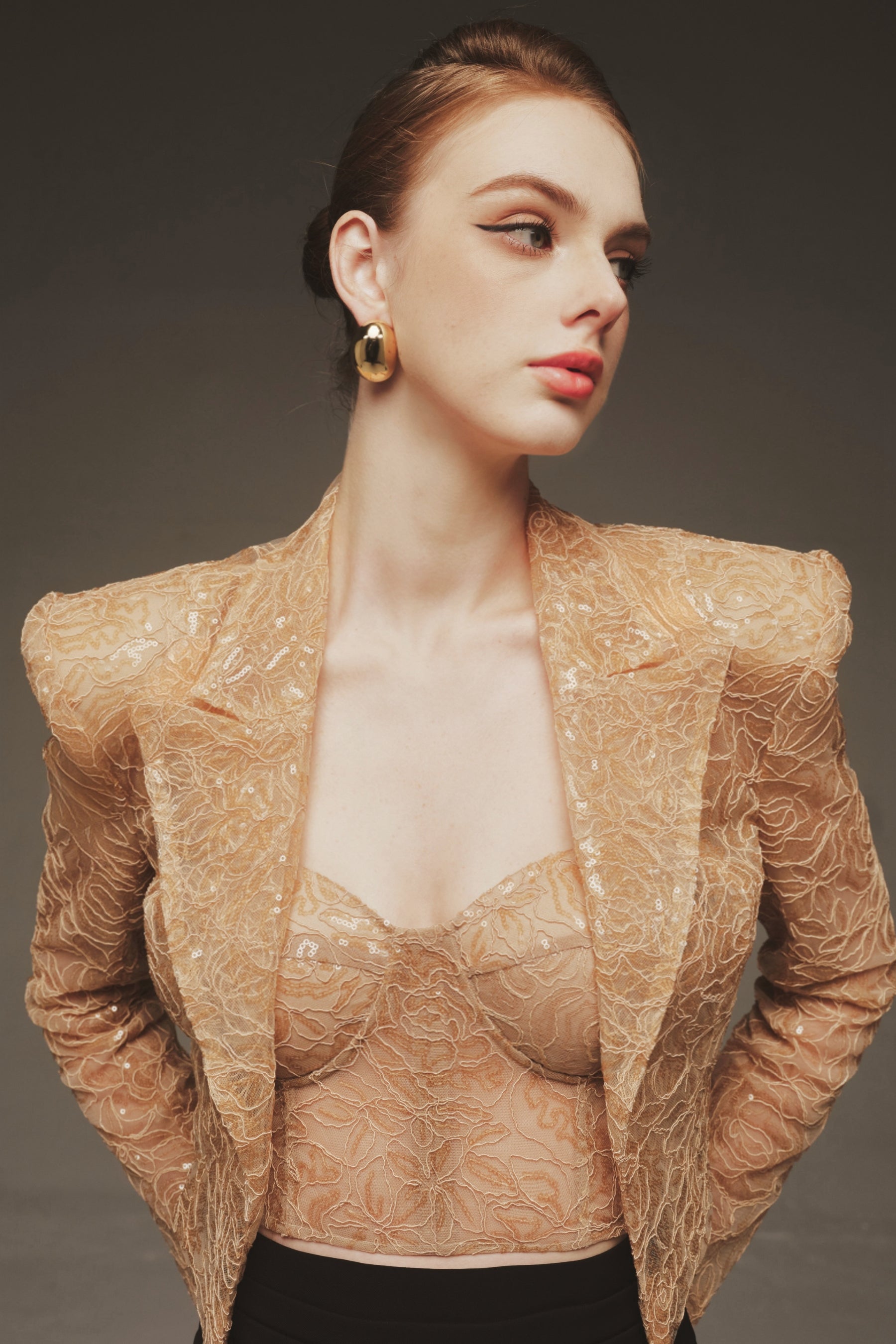 Sequin Bralette & Longline Blazer Set