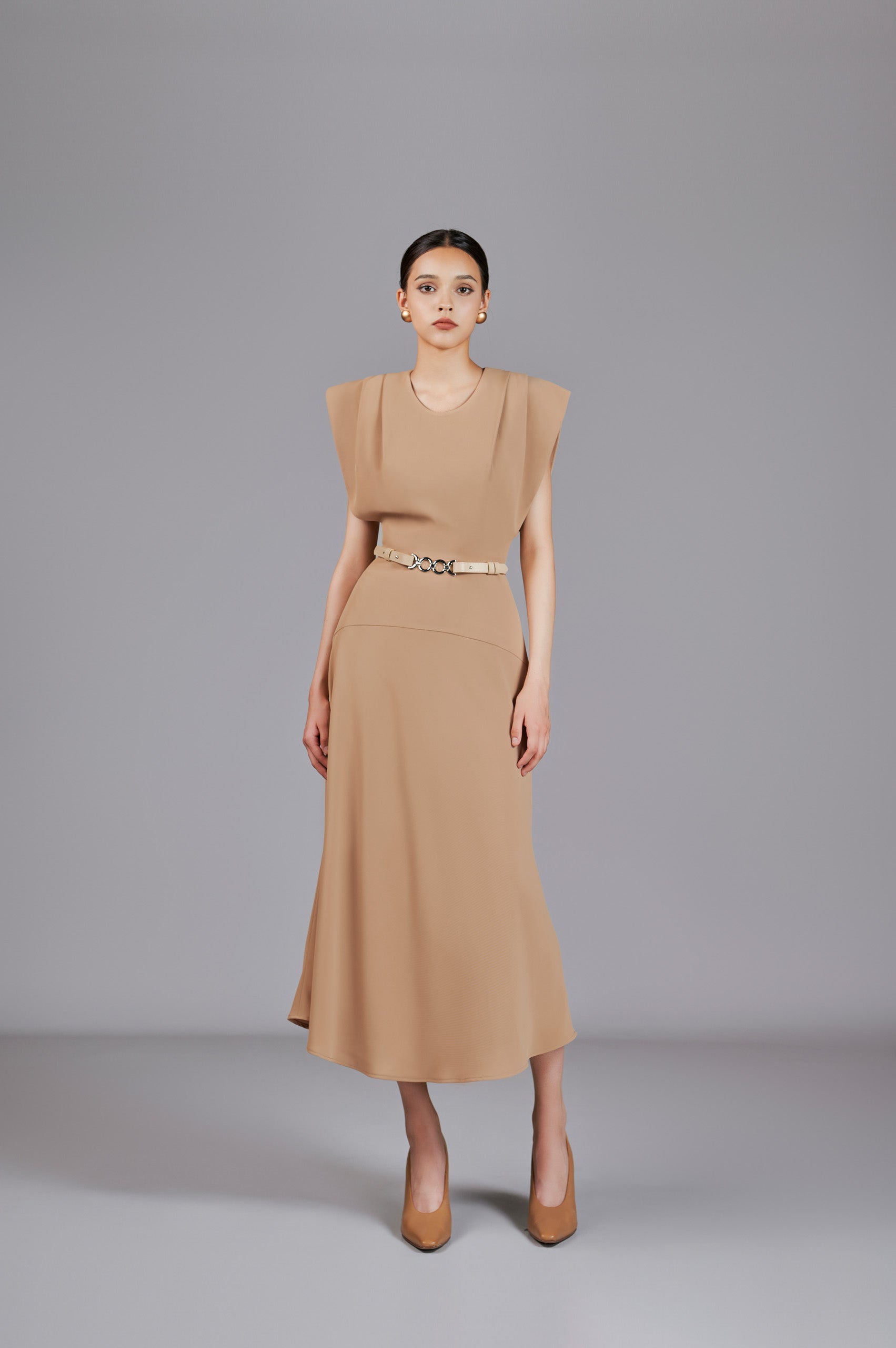 Genni Camel A-line Dress Genni Camel A-line Dress