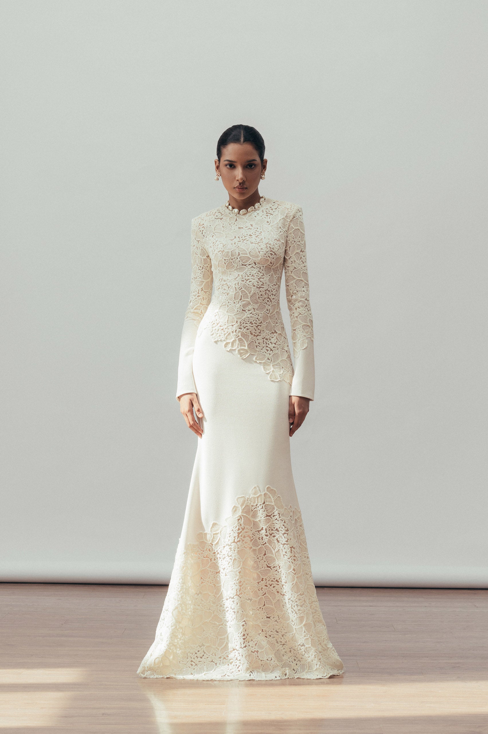 Celeste Lace Mermaid Dress - Handcrafted Ivory Gown VL1003 XL - US 10 / Ivory Mist Celeste Lace Mermaid Dress - Handcrafted Ivory Gown VL1003 XL - US 10 / Ivory Mist