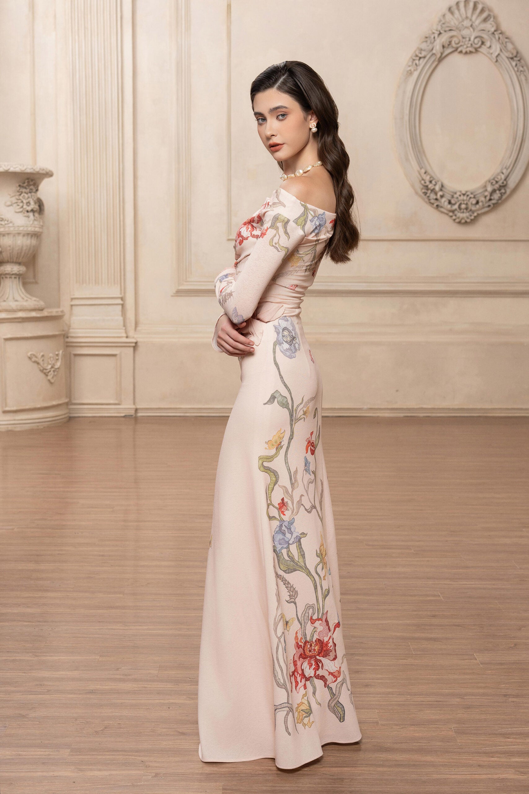Garden Goddess Mermaid Dress - Off-Shoulder 3D Floral Gown VL1001 Garden Goddess Mermaid Dress - Off-Shoulder 3D Floral Gown VL1001