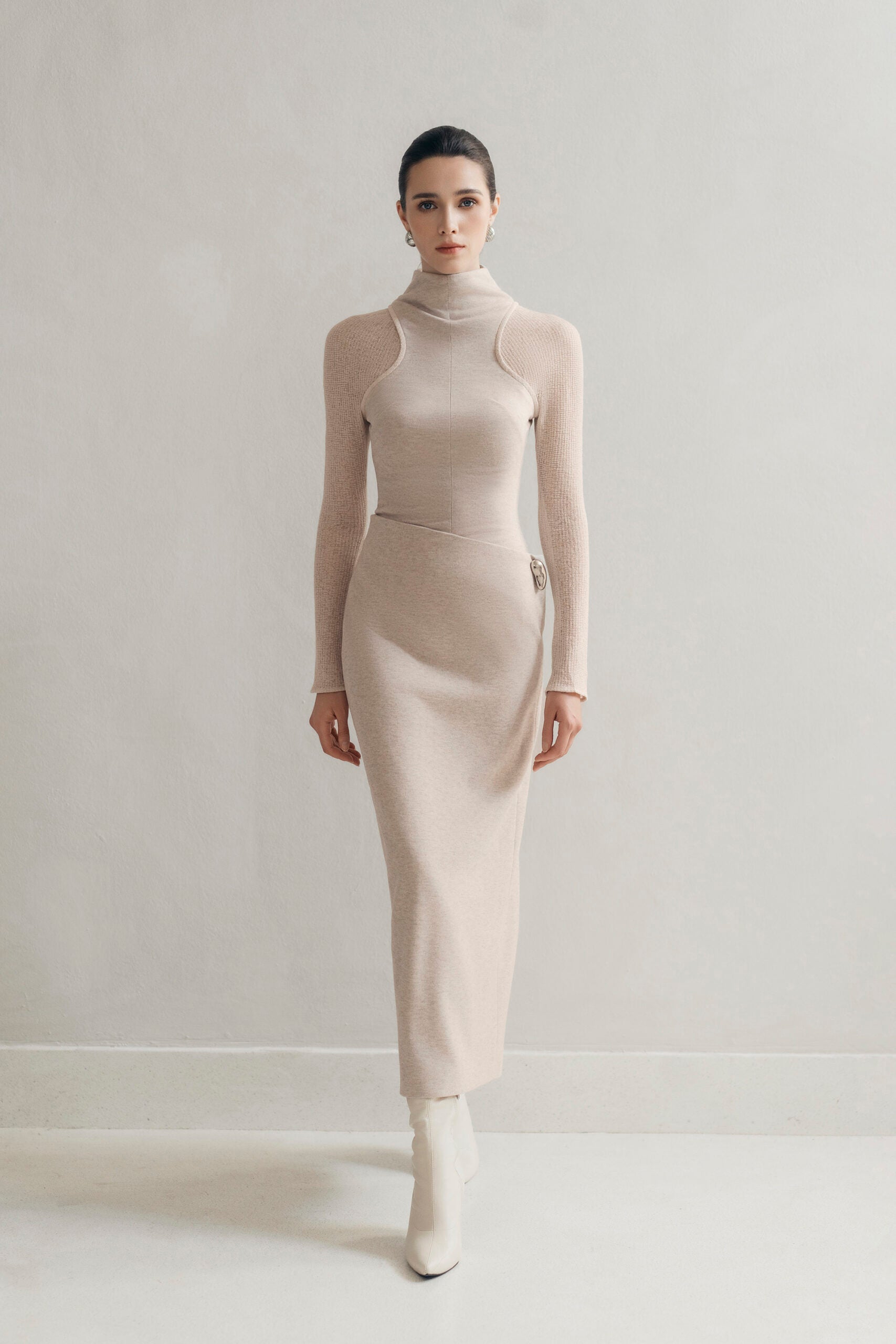 Ivory Tank Dress - Long Sleeve Modest Dress 3XL - US14 / Ivory Cream Ivory Tank Dress - Long Sleeve Modest Dress 3XL - US14 / Ivory Cream