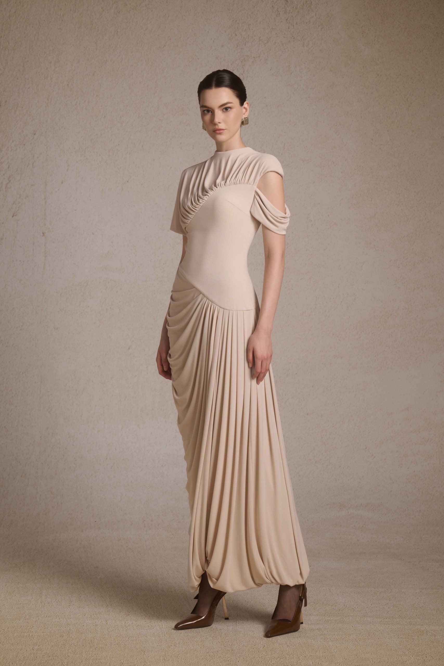 Eris Corset Dress in Coconut Cream