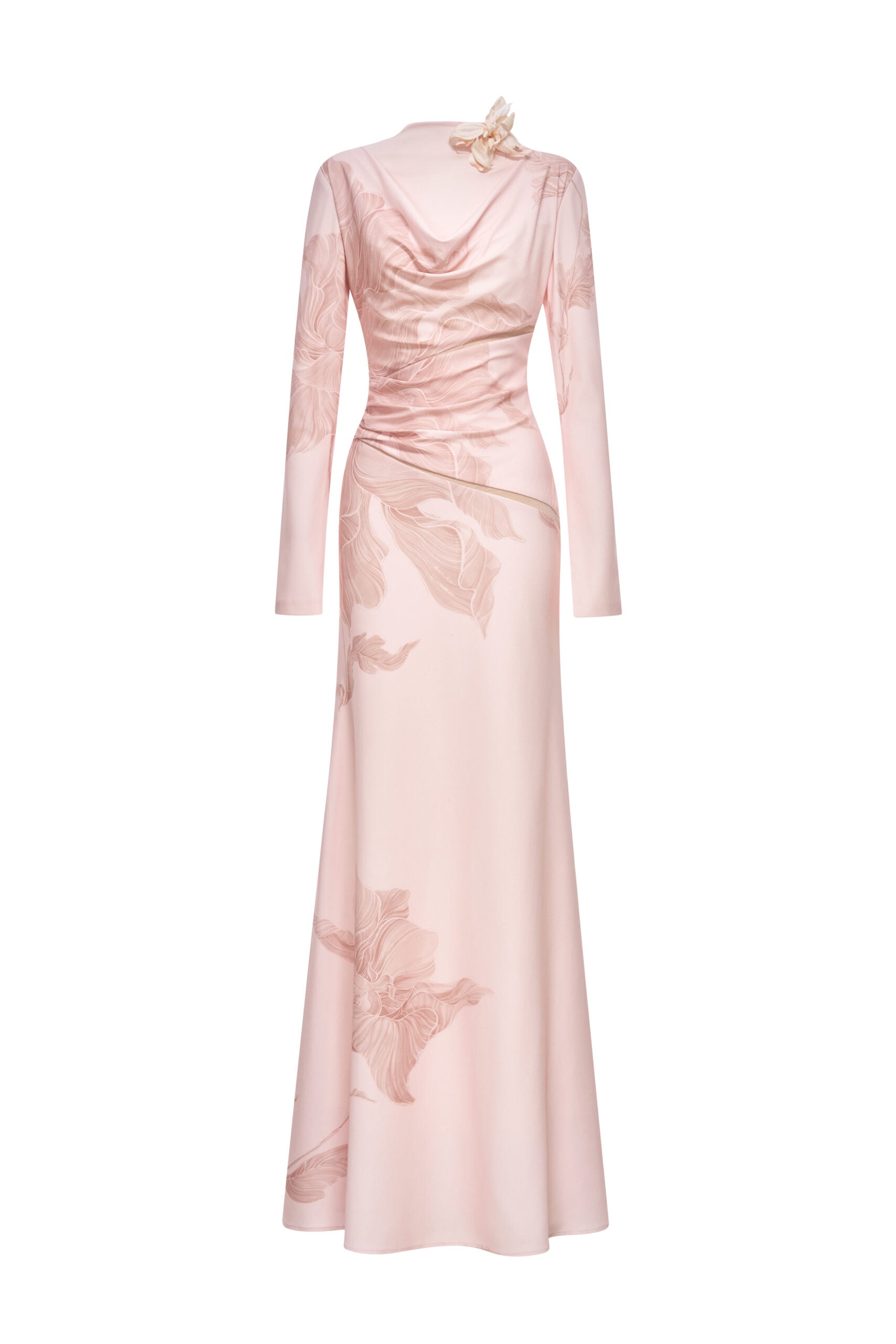 Blossom Drift Fishtail Gown in Almond Oil