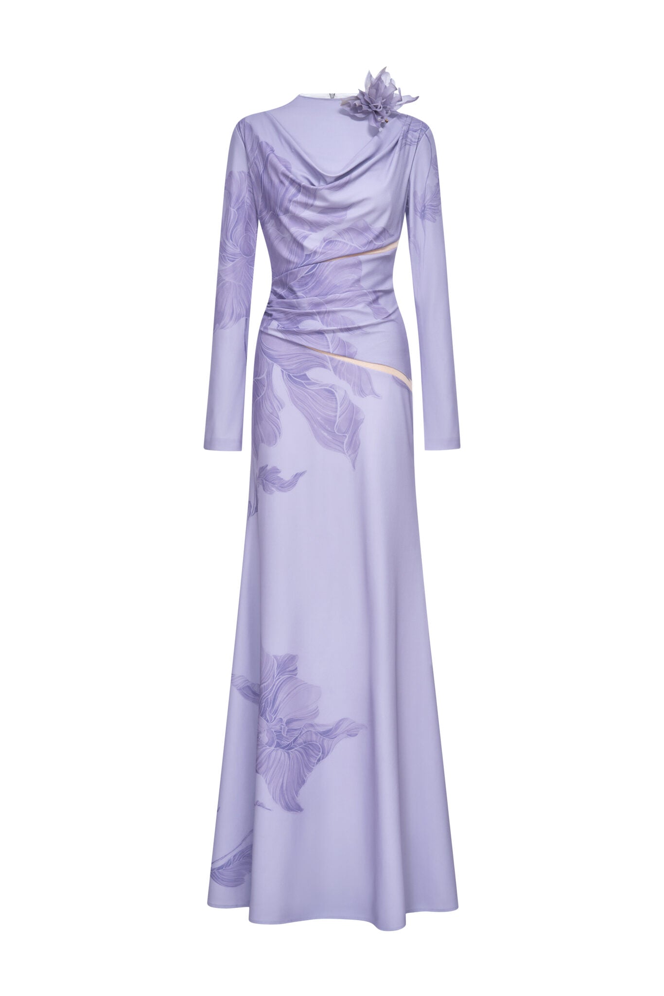 Blossom Drift Fishtail Gown in Almond Oil