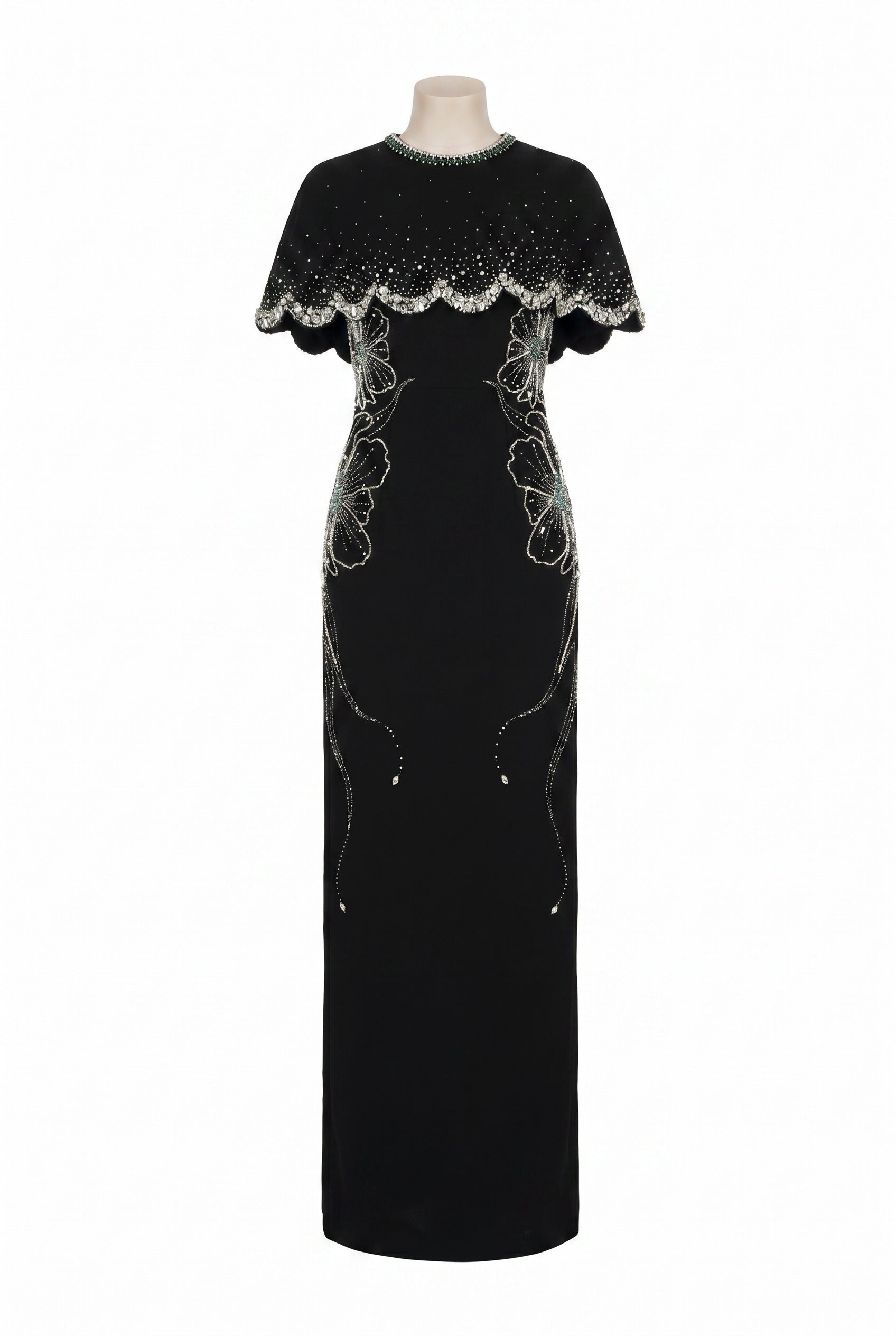 Analisa Cape Sleeveless Velvet Satin Maxi Set
