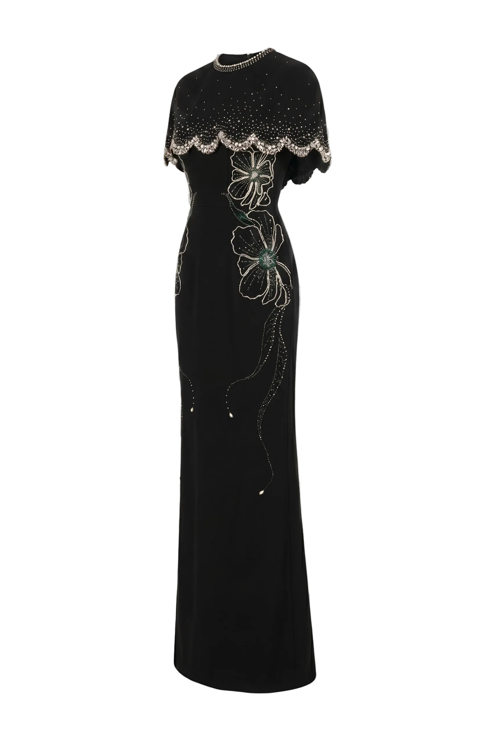 Analisa Cape Sleeveless Velvet Satin Maxi Set